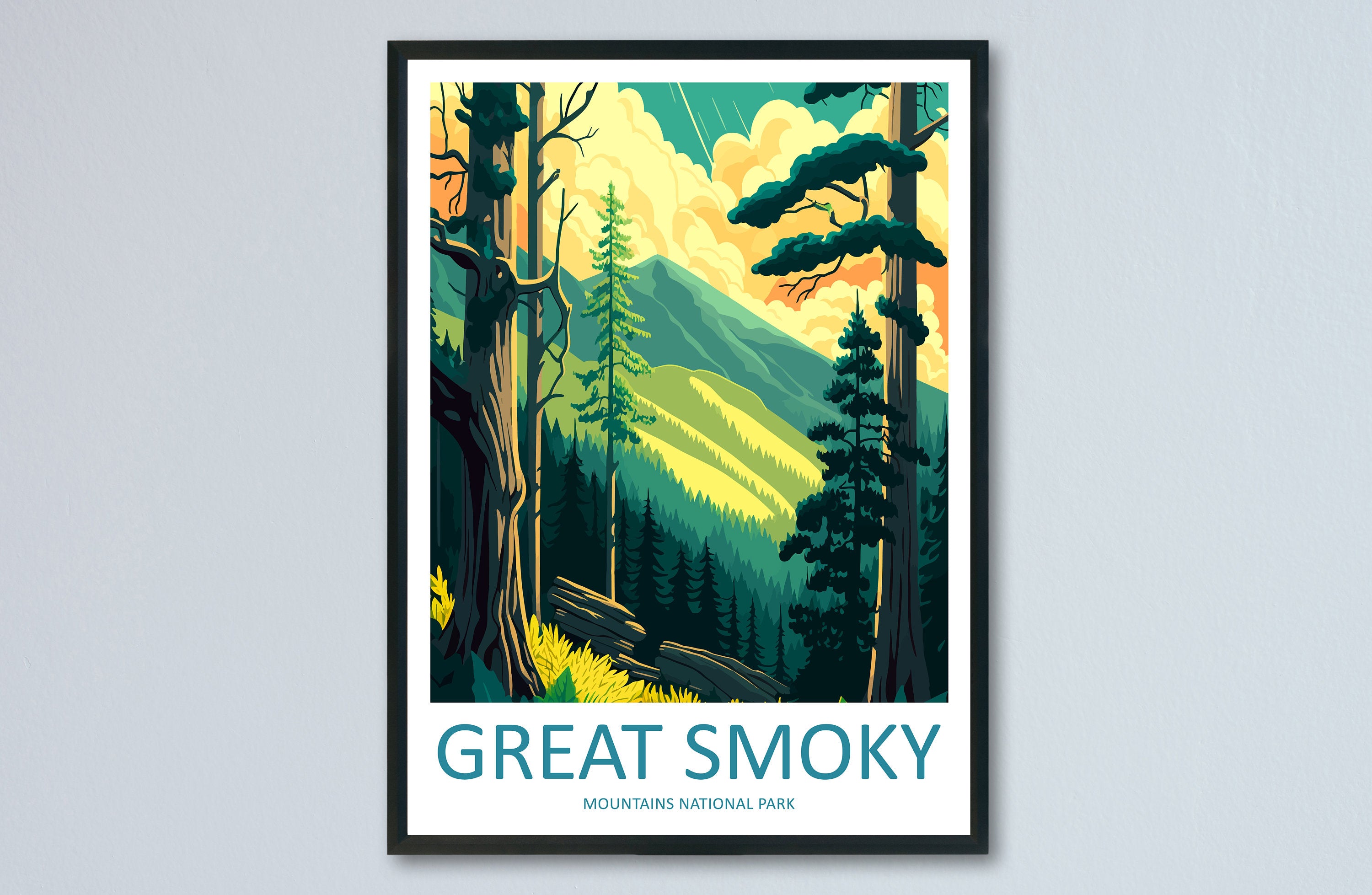 Great Smoky Mountains National Park Travel Print Wall Art Great Smoky Mountains National Park Wall Hanging Home Décor Great Smoky Mountains