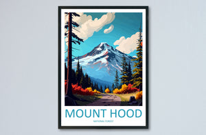 Mount Hood National Forest Travel Print Wall Art Mount Hood National Forest Wall Hanging Home Décor Mount Hood National Forest Art Gift