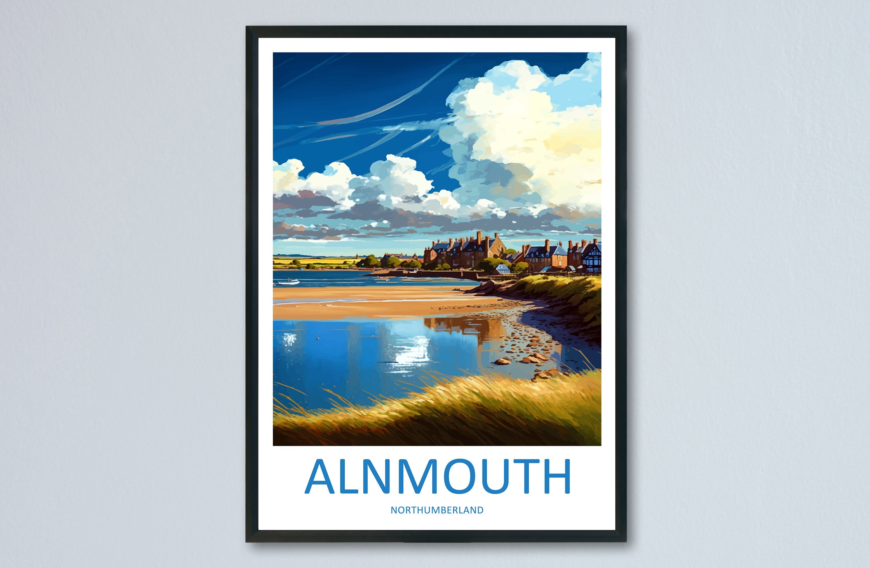 Alnmouth Travel Print Wall Art Alnmouth Wall Hanging Home Décor Alnmouth Gift Art Lovers England Art Lover Gift Print
