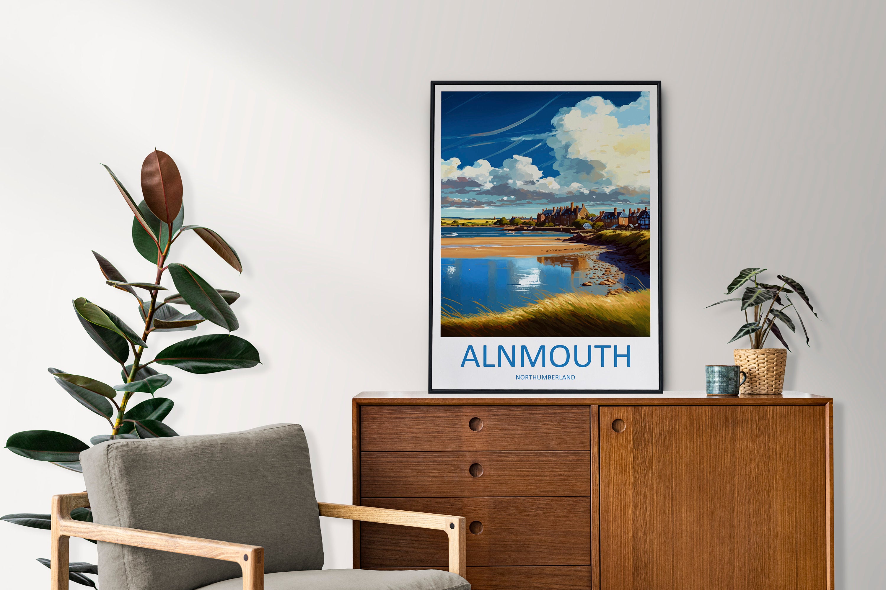 Alnmouth Travel Print Wall Art Alnmouth Wall Hanging Home Décor Alnmouth Gift Art Lovers England Art Lover Gift Print