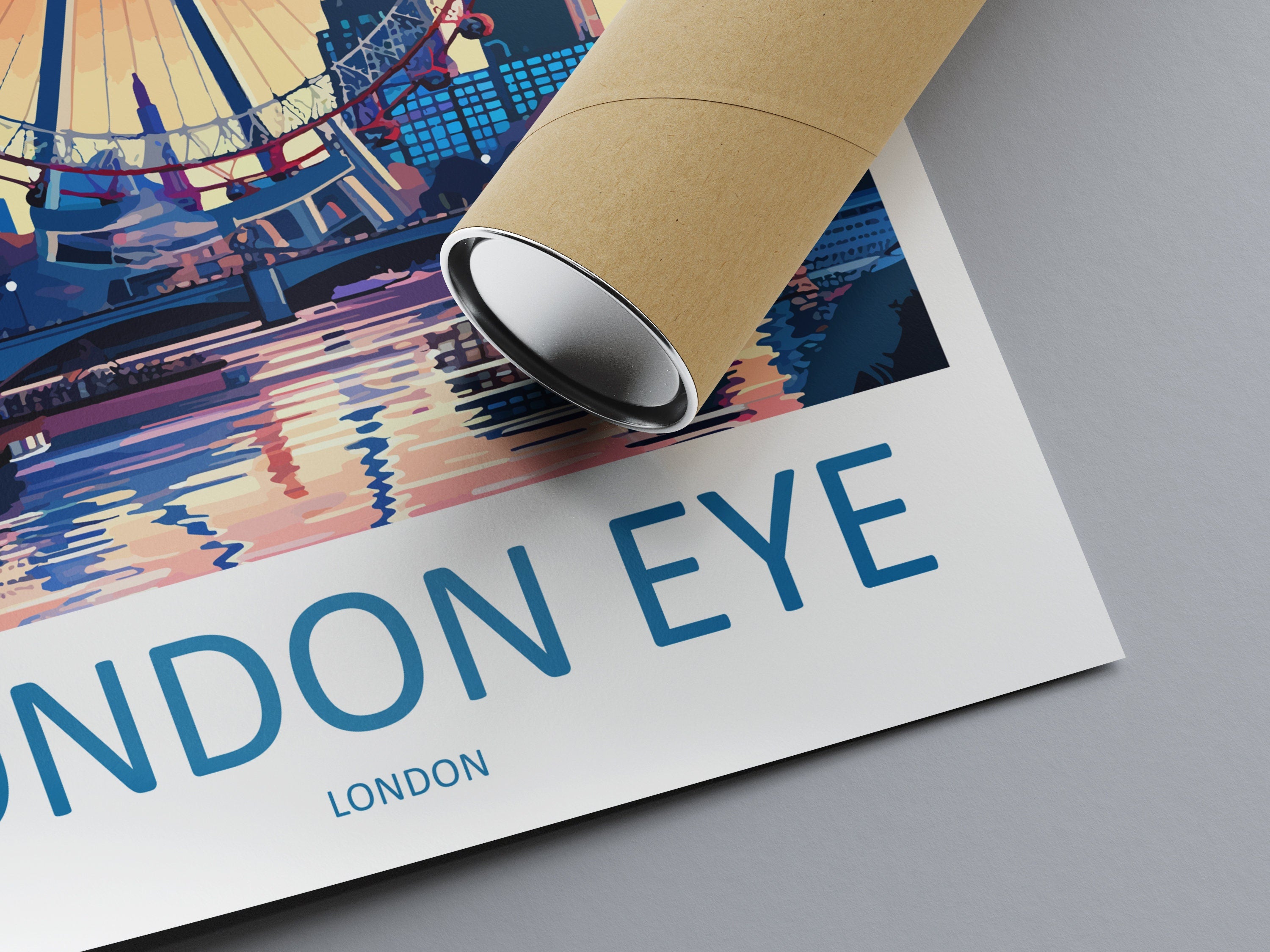 London Eye Travel Print Wall Art London Eye Wall Hanging Home Décor London Gift Art Lovers London Eye Art Lover Gift London Eye Travel Gift