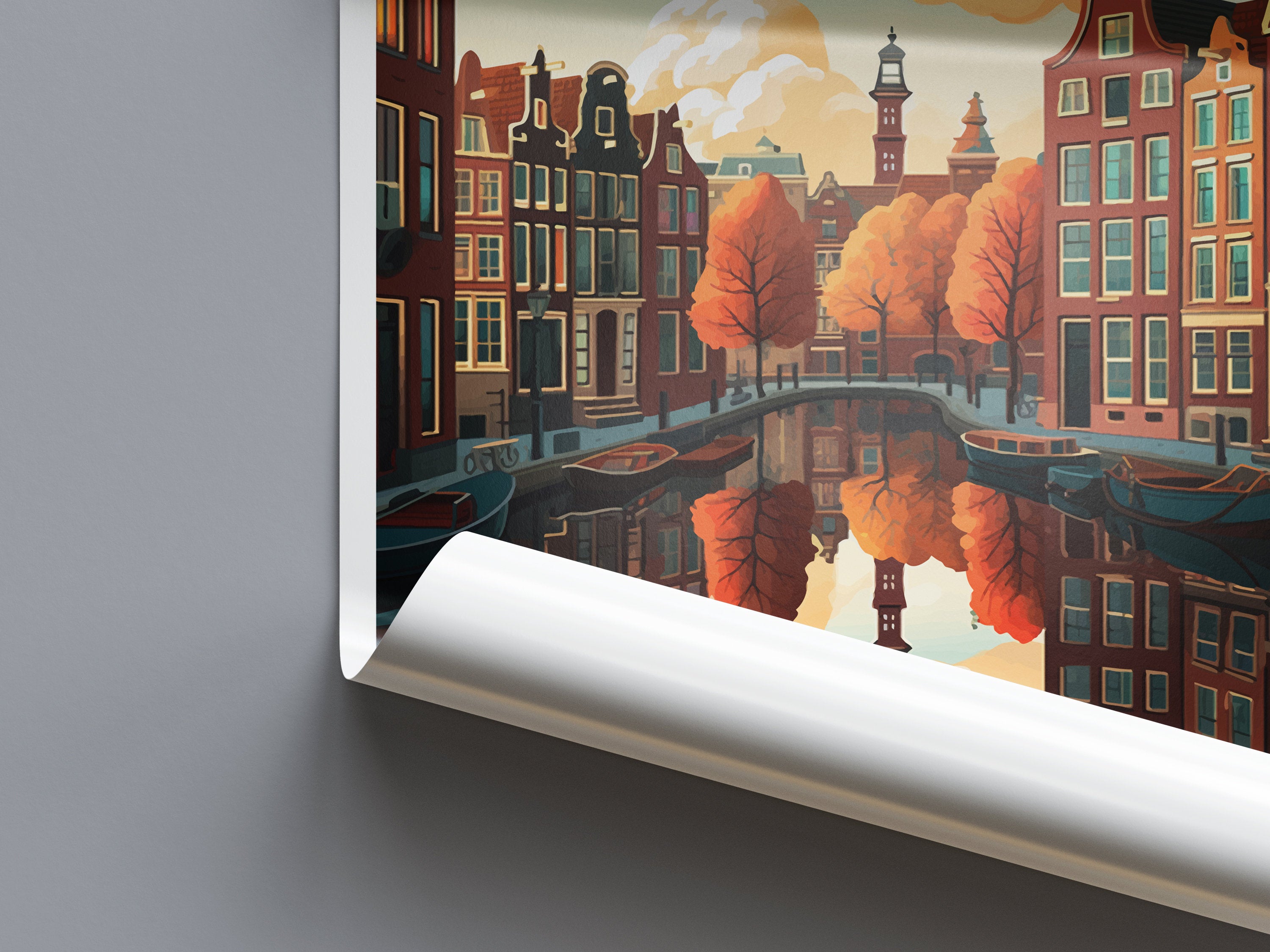 Amsterdam Travel Print Wall Art Amsterdam Wall Hanging Home Décor Amsterdam Gift Art Lovers Netherlands Art Lover Gift Amsterdam Decor