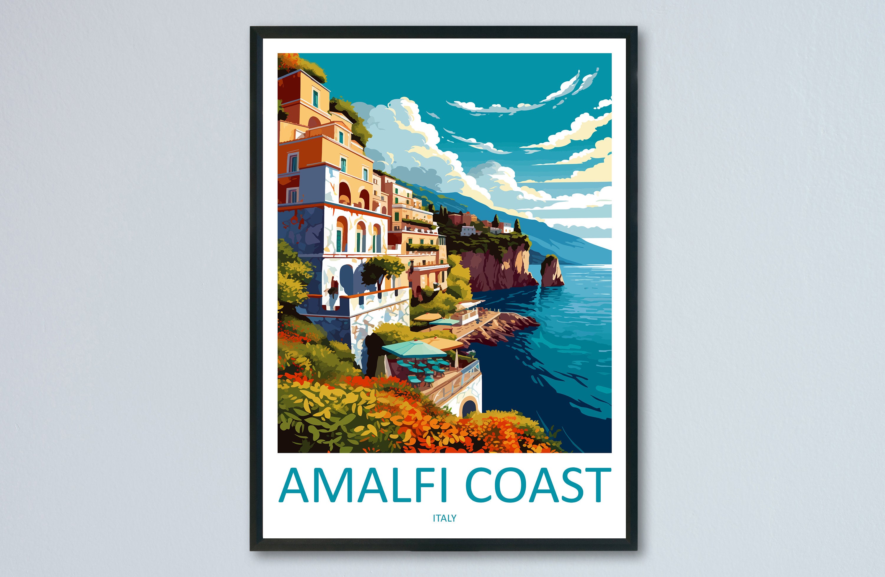 Amalfi Travel Print Wall Art Amalfi Italy Wall Hanging Home Decoration Amalfi Gift Art Lovers Wall Art Print Amalfi Italy Art Amalfi Art