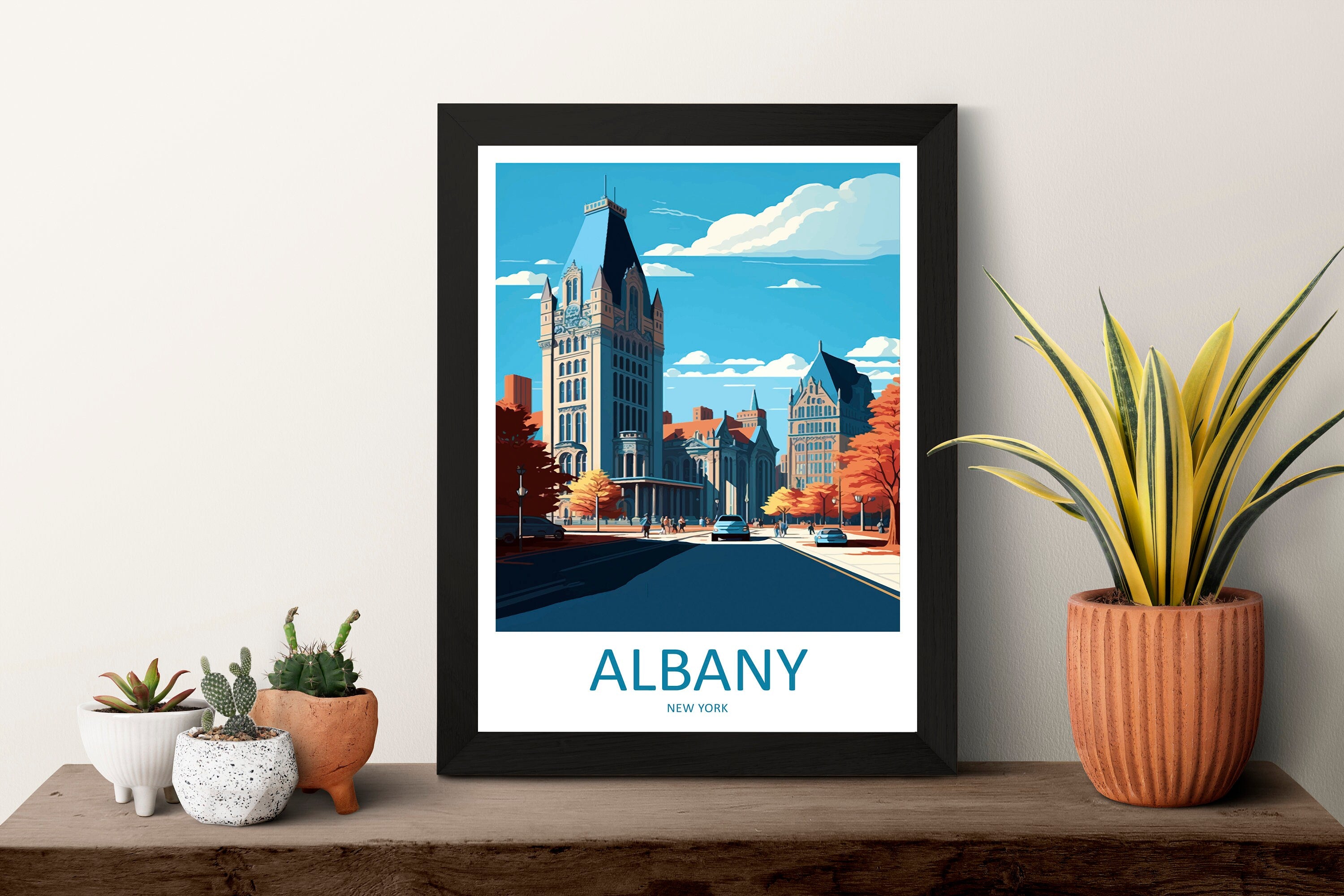 Albany Travel Print Wall Art Albany Wall Hanging Home Décor Albany Gift Art Lovers New York State Art Gift Lover Print