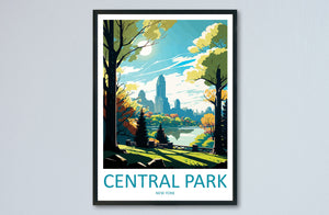 Central Park Travel Print Wall Art Central Park Wall Hanging Home Décor Central Park Gift Art Lovers New York State Art Gift Lover Print