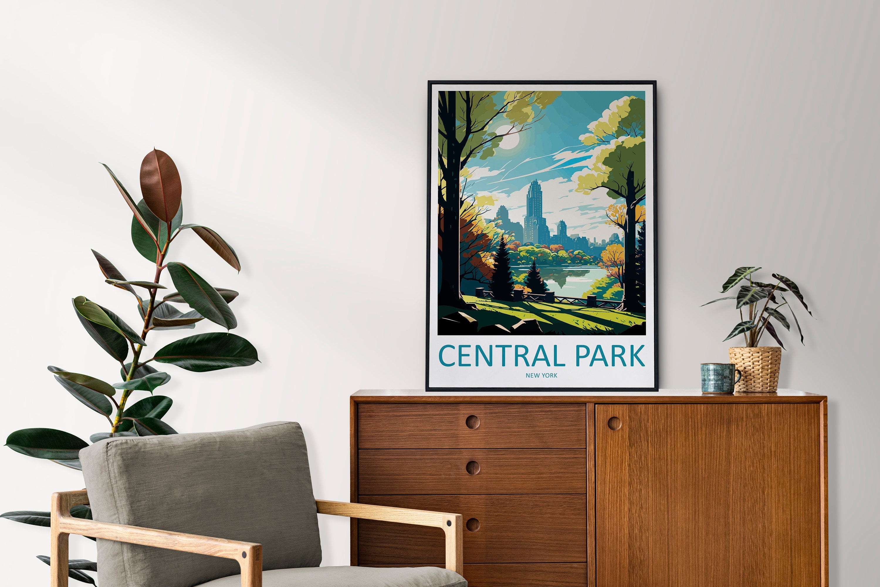 Central Park Travel Print Wall Art Central Park Wall Hanging Home Décor Central Park Gift Art Lovers New York State Art Gift Lover Print