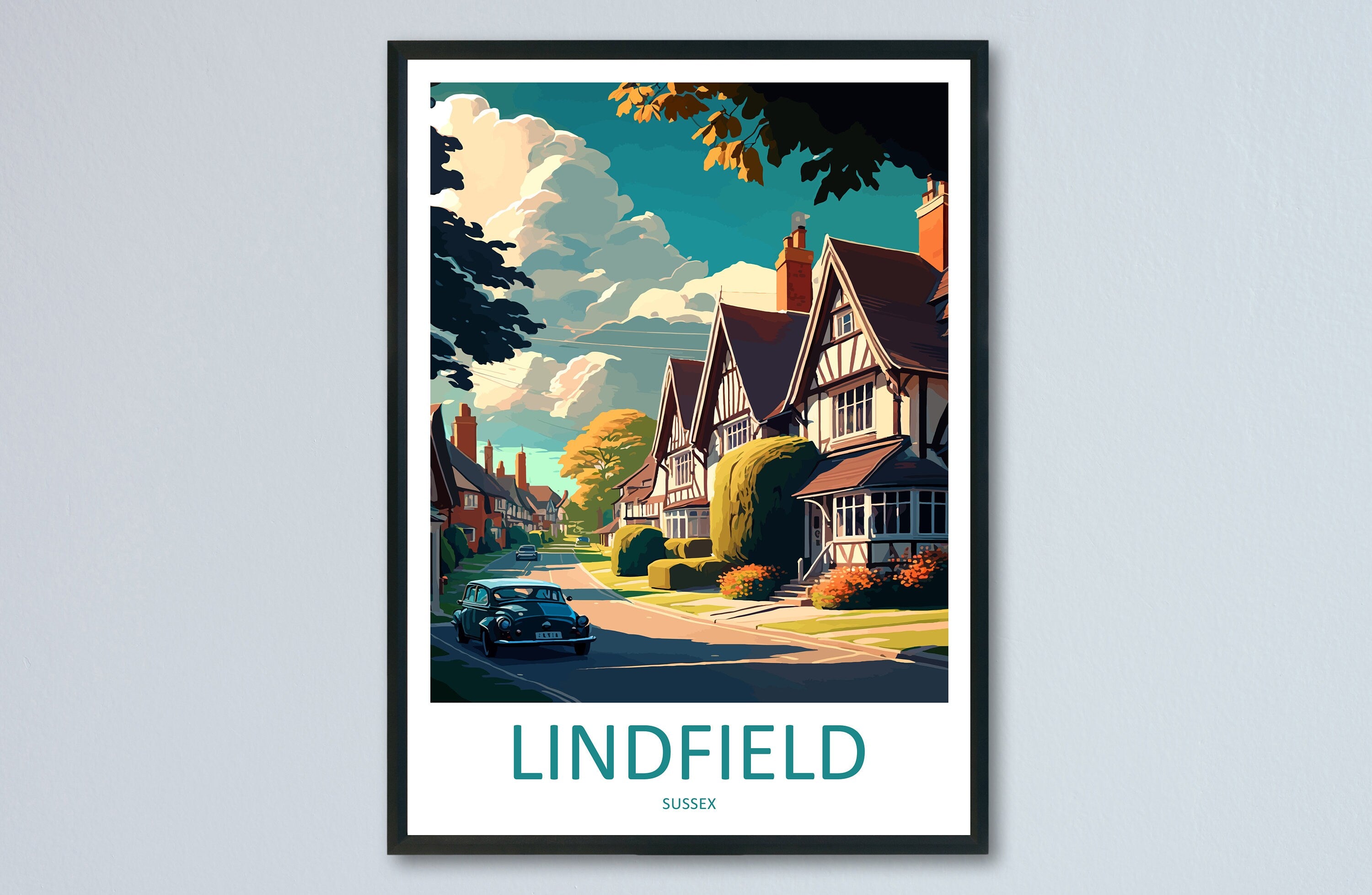 LindField Travel Print Wall Art LindField Wall Hanging Home Décor LindField Gift Art Lovers England Art Lover Gift Print