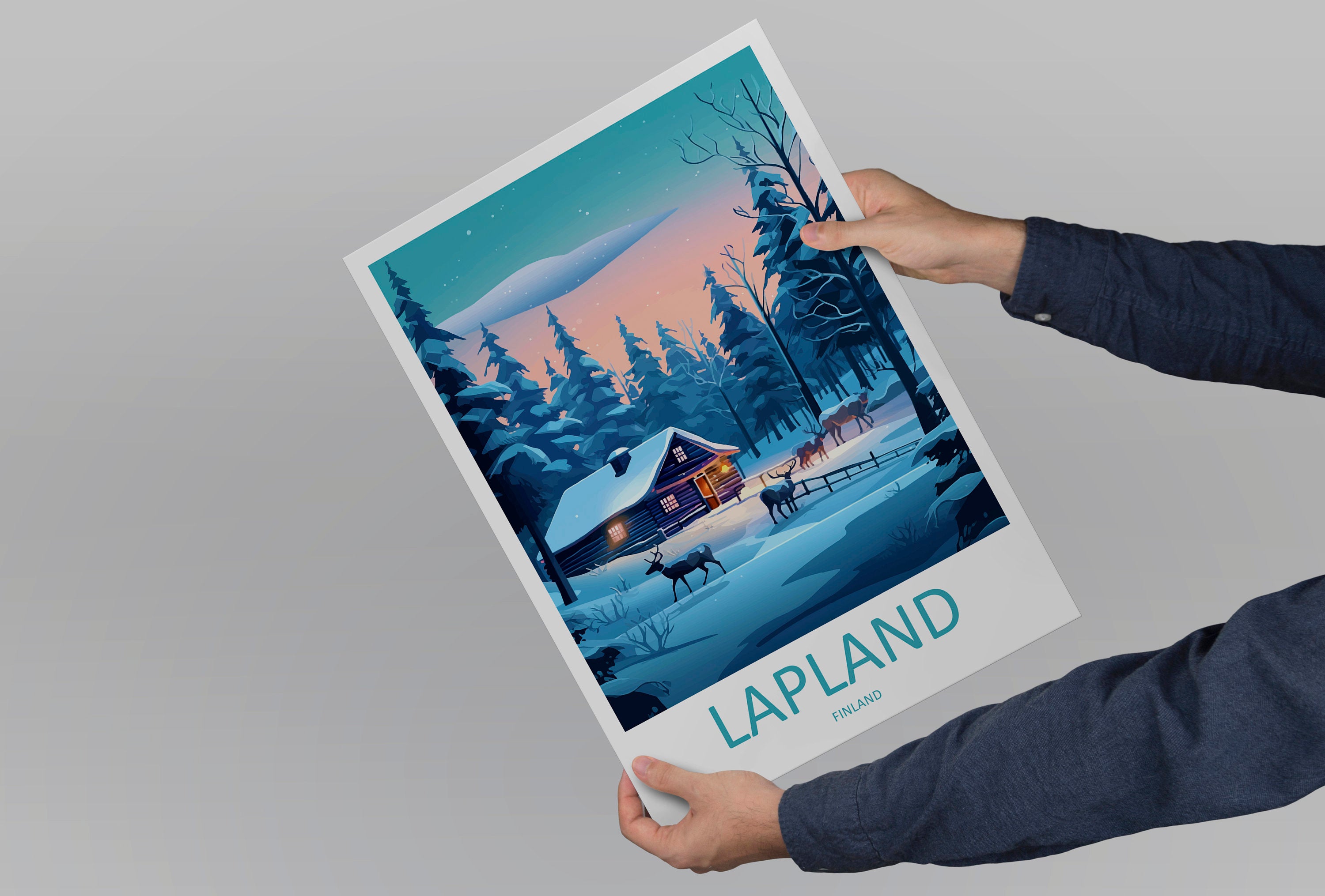 Lapland Travel Print Lapland Home Décor Finland Island Art Print Lapland Wall Print For Finland Gift Wall Hanging Lapland Artwork Décor