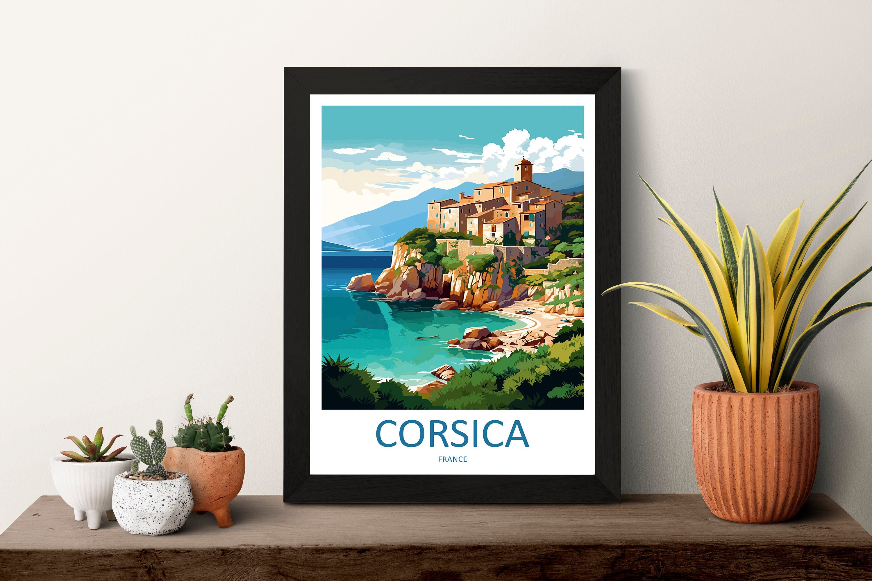 Corsica Travel Print Wall Art Corsica Wall Hanging Home Decor Corsica France Gift Art Lovers Wall Art Print Art Corsica Wall art