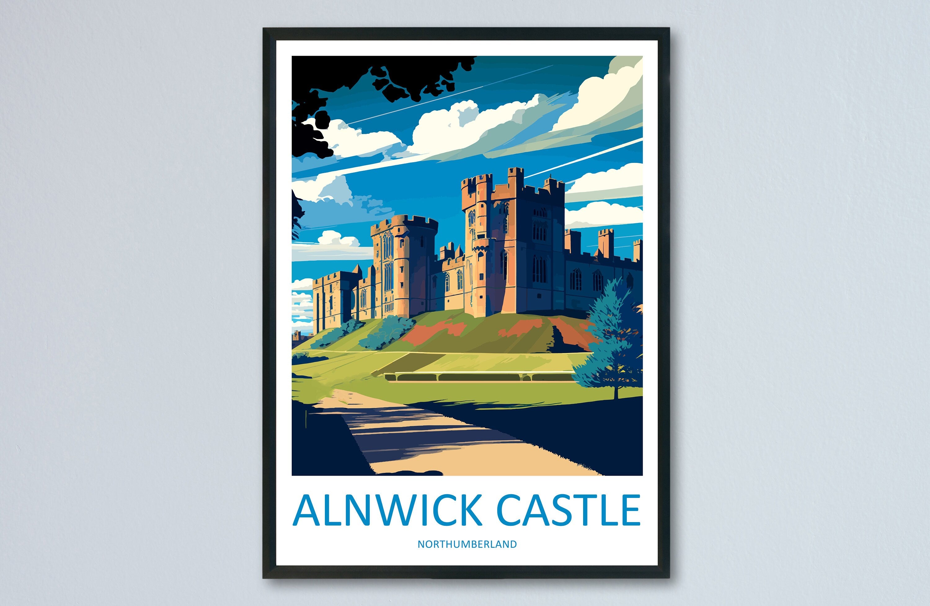 Alnwick Castle Travel Print Wall Art Alnwick Castle Wall Hanging Home Décor Alnwick Castle Gift Art Lovers England Art Lover Gift Print