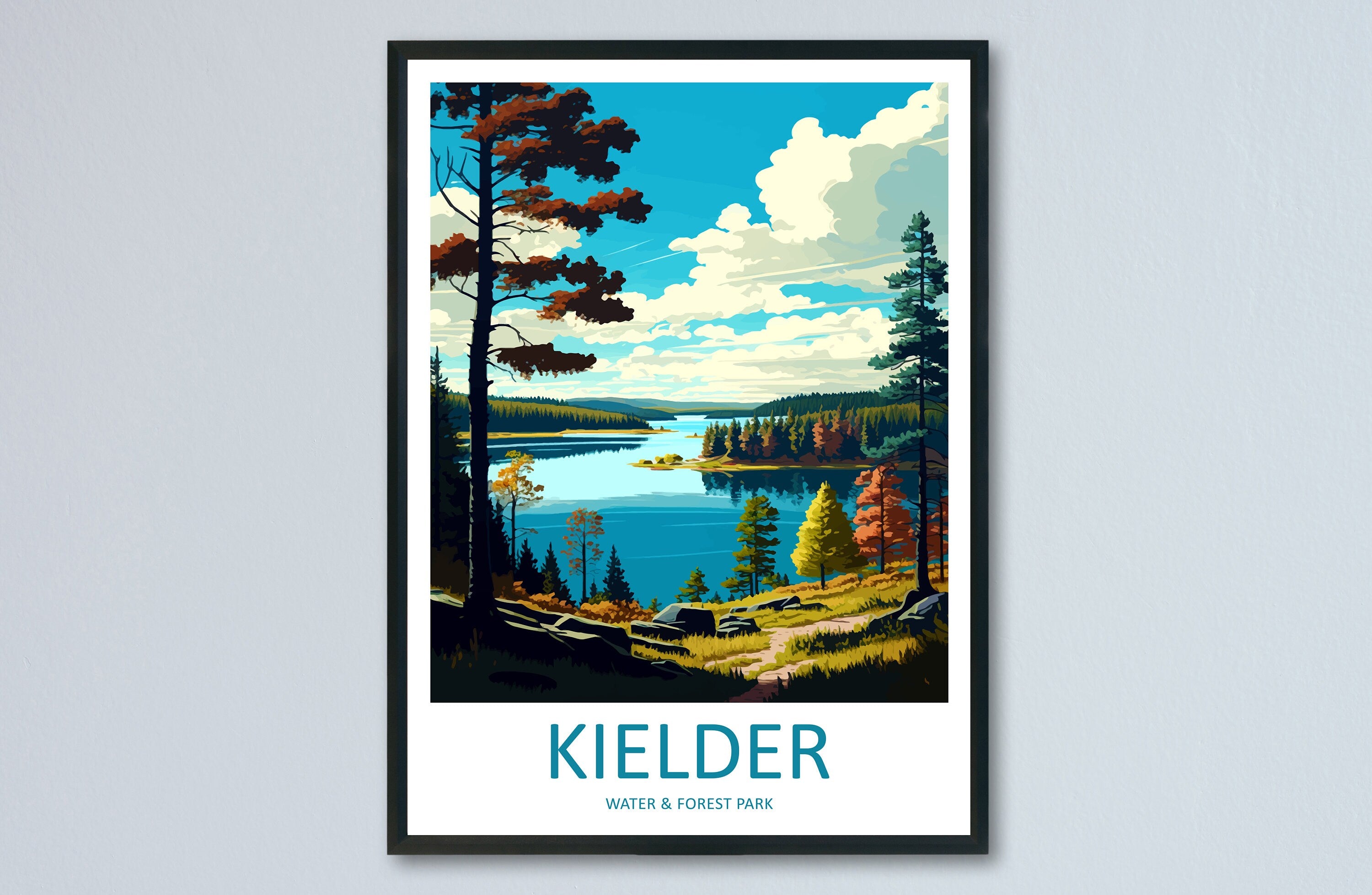 Kielder Water & Forest Park Travel Print Wall Art Kielder Wall Hanging Home Décor Kielder Gift Art Lovers England Art Lover Gift Print