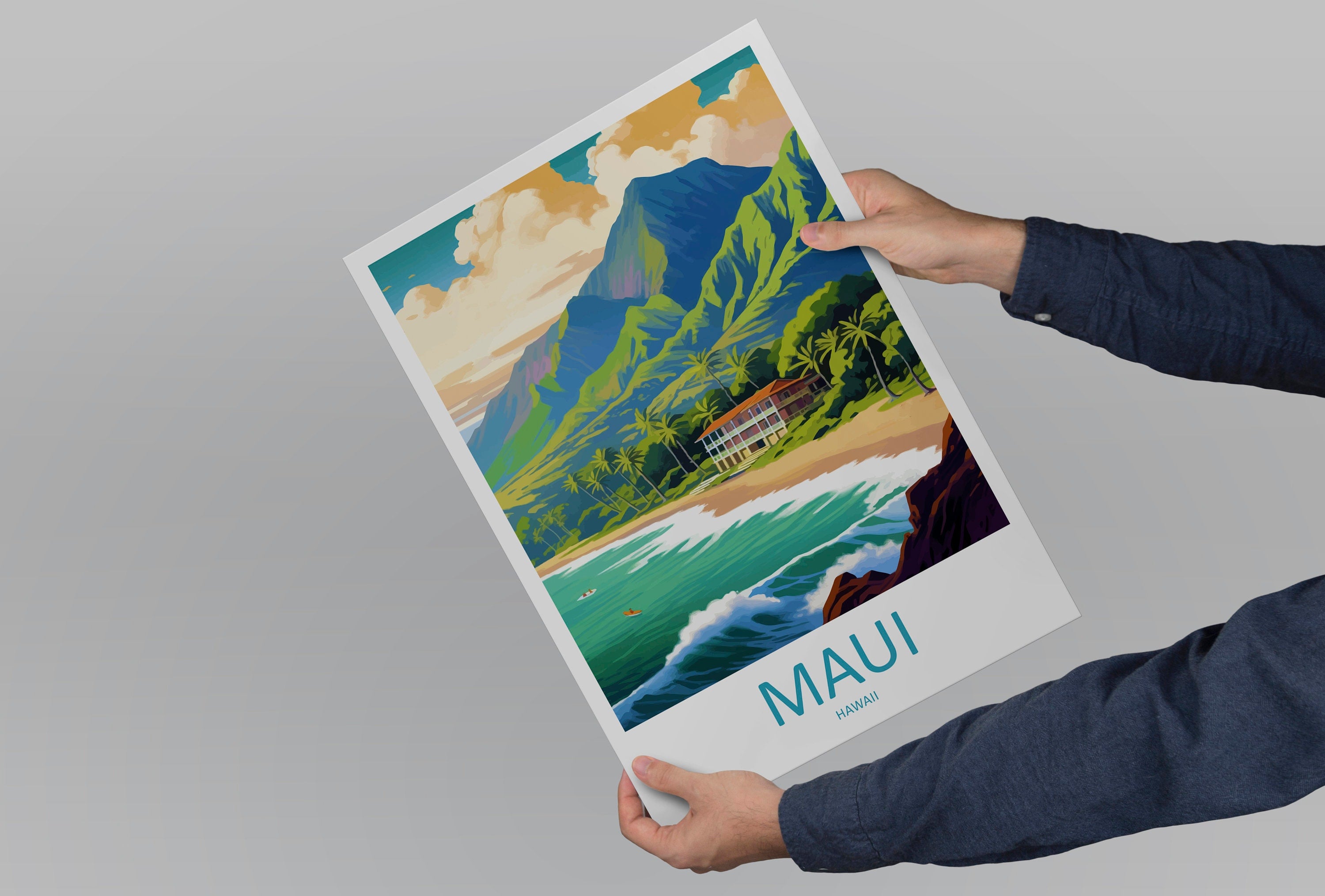 Maui Travel Print Wall Art Maui Wall Hanging Home Décor Maui Gift Art Lovers Hawaii Art Lover Gift Print Artwork