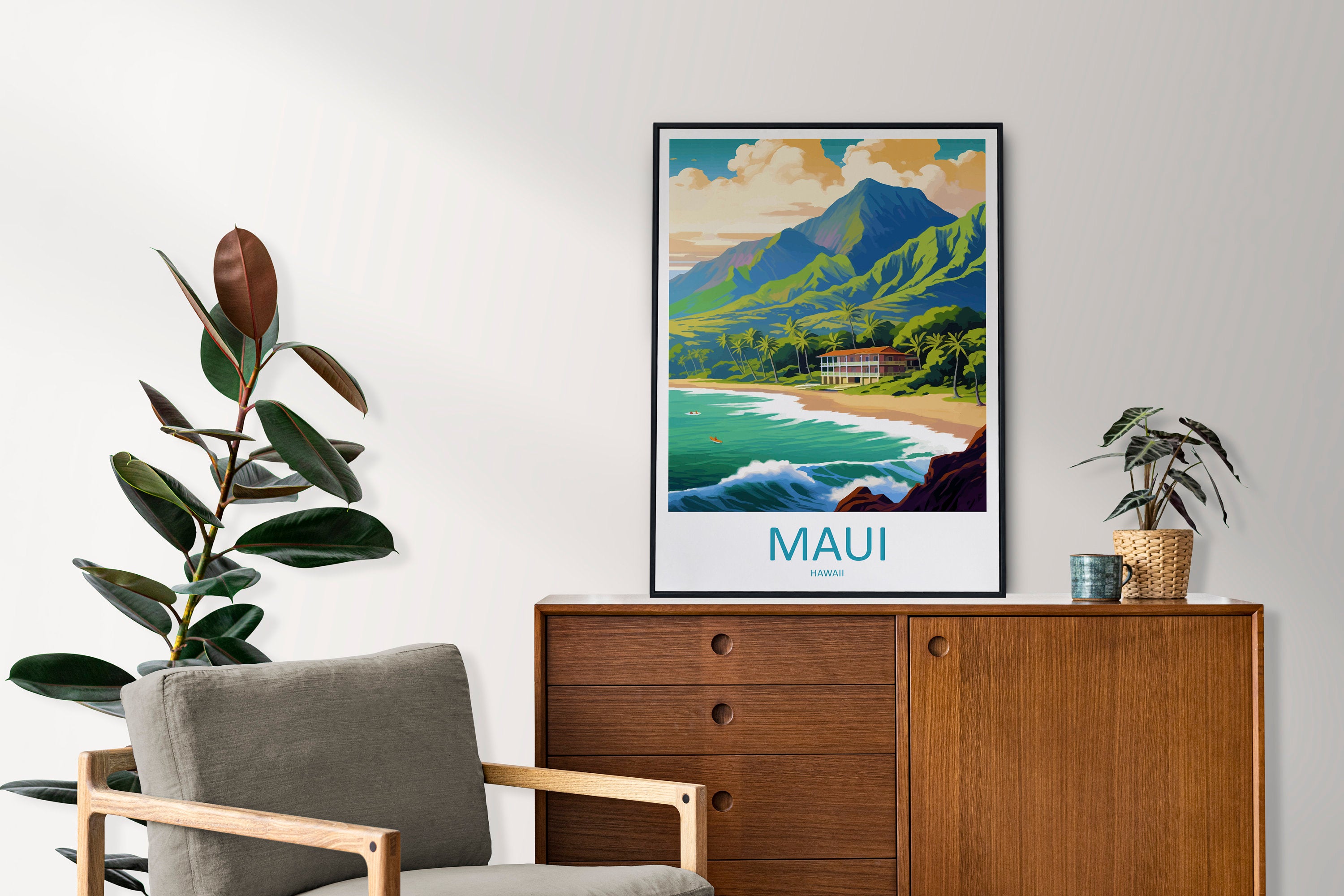Maui Travel Print Wall Art Maui Wall Hanging Home Décor Maui Gift Art Lovers Hawaii Art Lover Gift Print Artwork