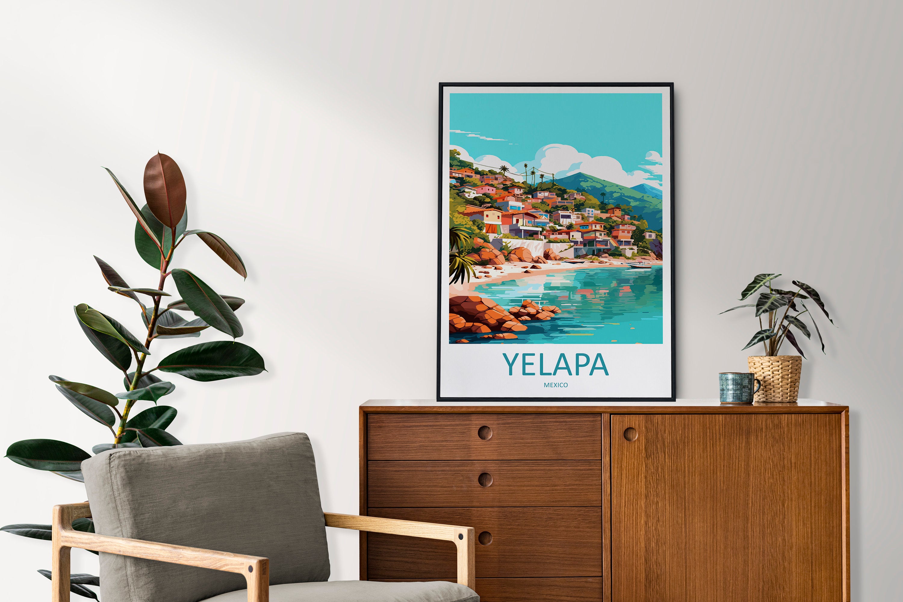 Yelapa Travel Print Wall Art Yelapa Wall Hanging Home Decoration Yelapa Gift Art Lovers Wall Art Print Art Yelapa Wall Hanging Poster