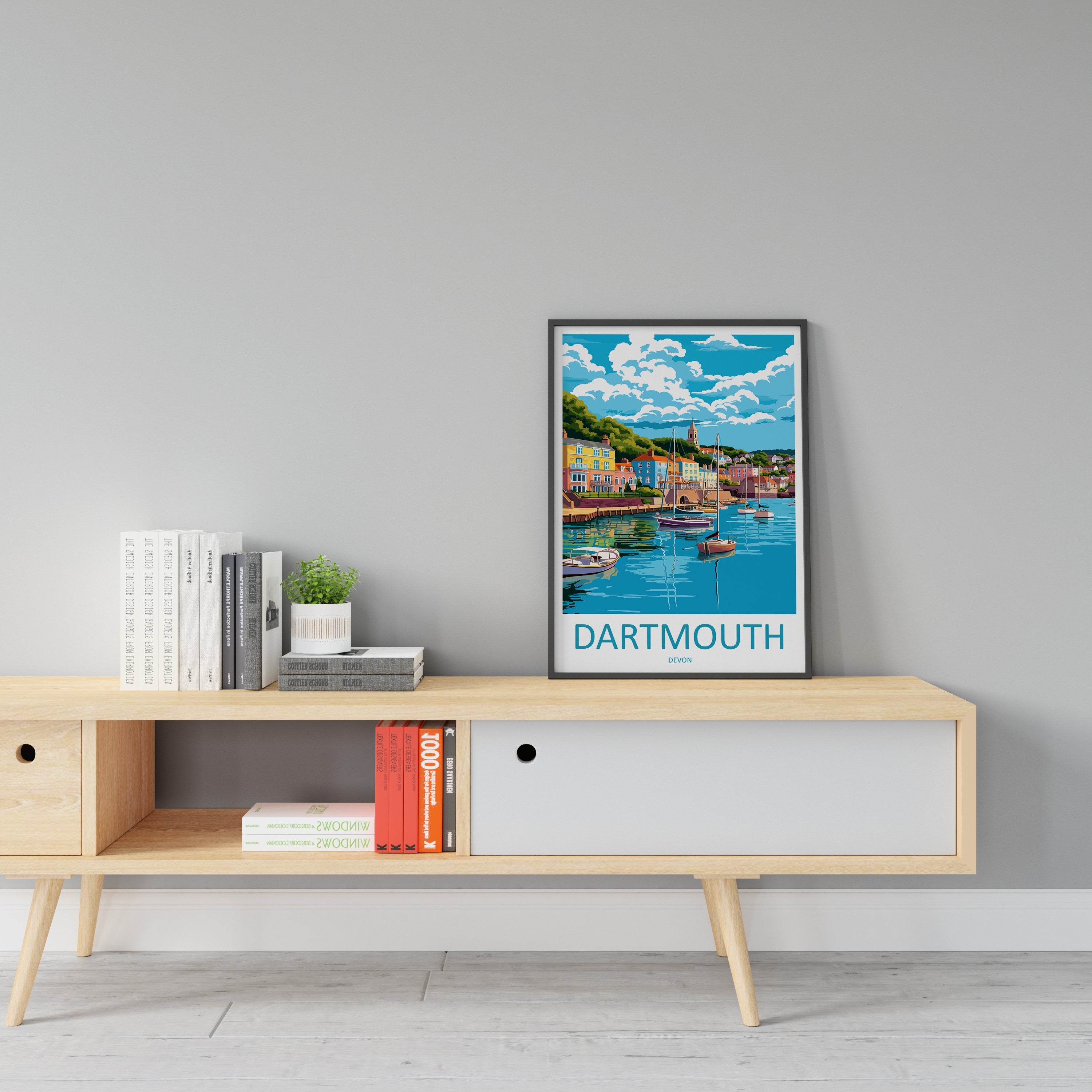 Dartmouth Travel Print Wall Art Dartmouth Wall Hanging Home Décor Dartmouth Gift Art Lovers England Art Lover Gift Dartmouth Art Poster