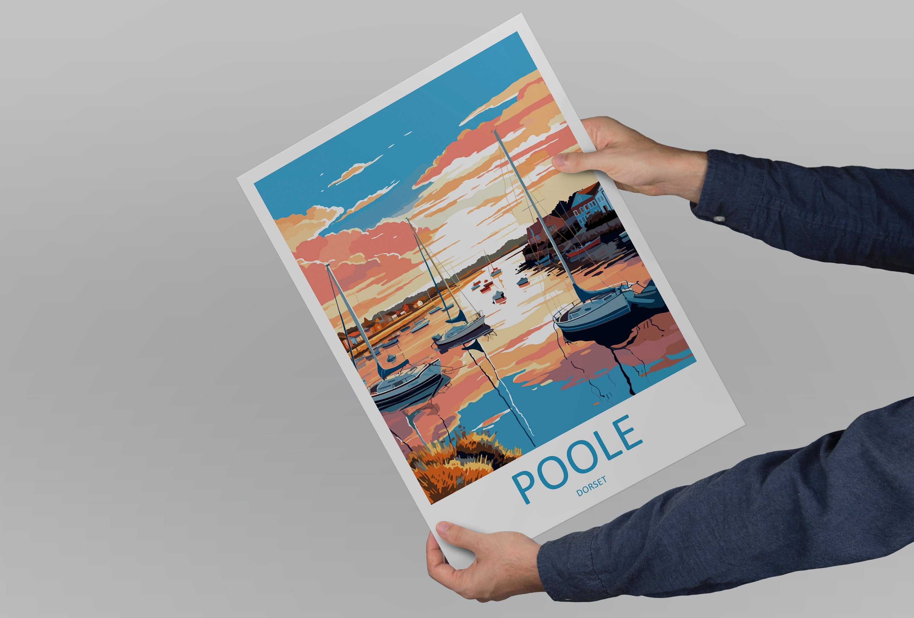 Poole Harbour Travel Print Wall Art Poole Wall Hanging Home Décor Poole Gift Art Lovers England Art Lover Gift Poole Travel Décor Poole