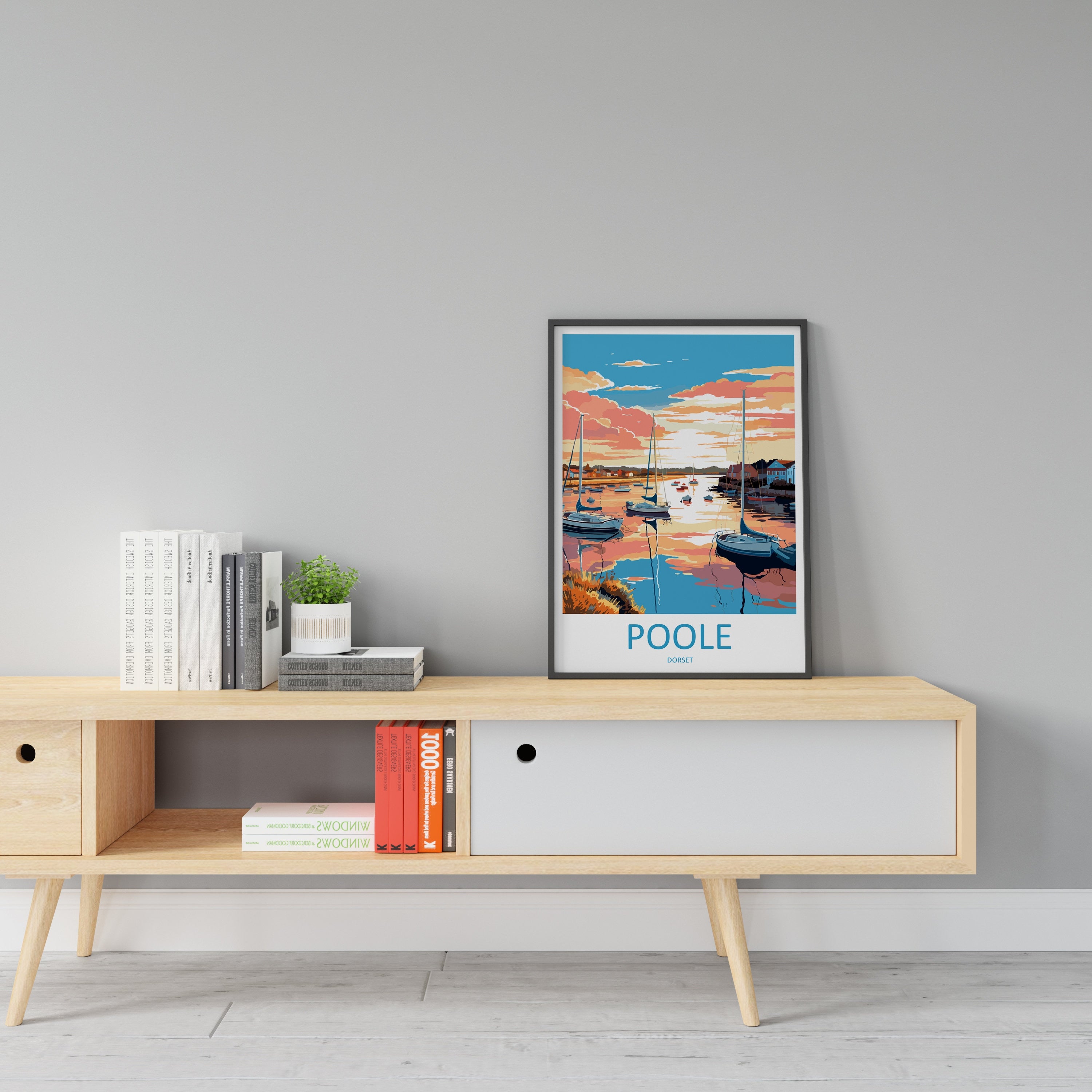 Poole Harbour Travel Print Wall Art Poole Wall Hanging Home Décor Poole Gift Art Lovers England Art Lover Gift Poole Travel Décor Poole