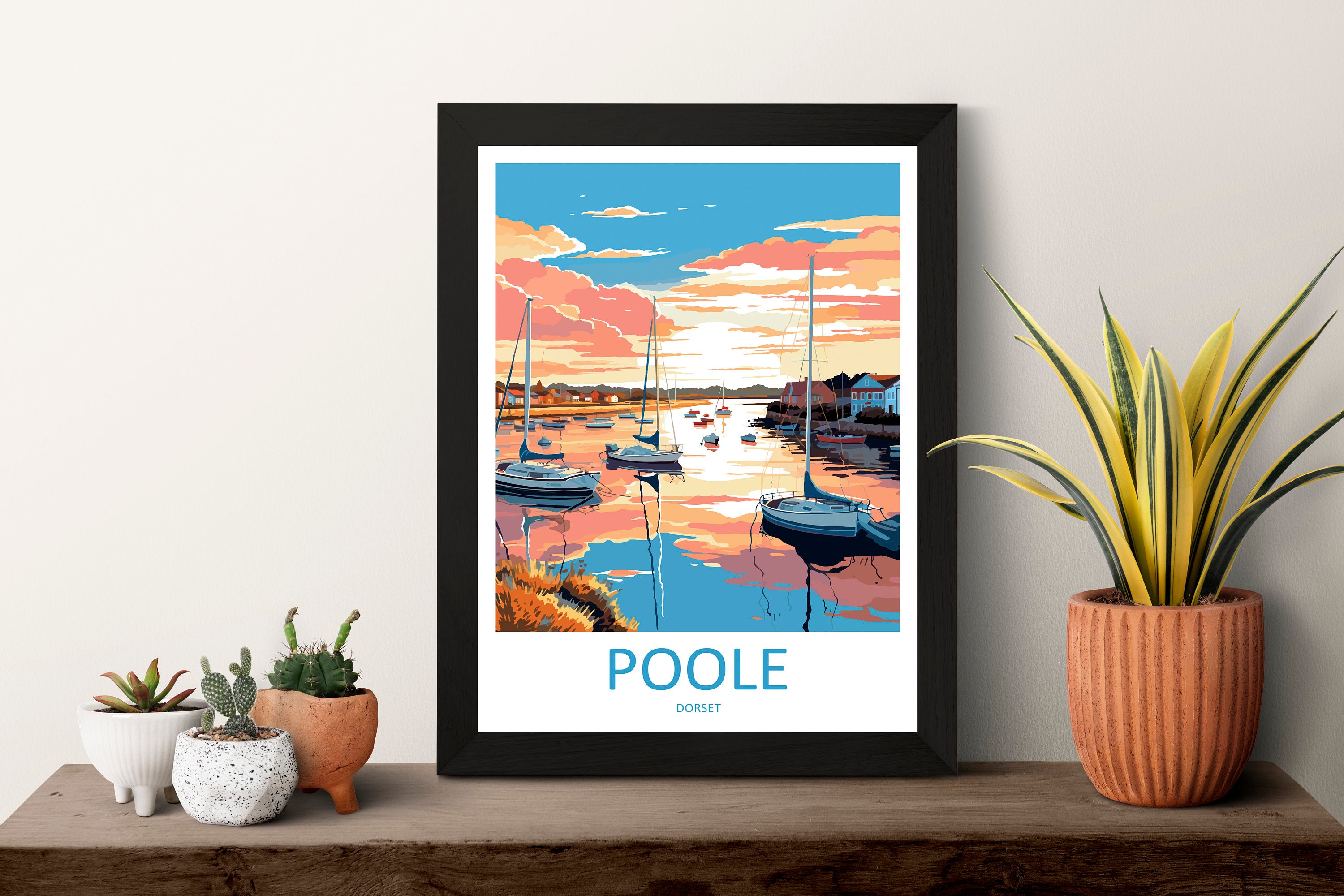 Poole Harbour Travel Print Wall Art Poole Wall Hanging Home Décor Poole Gift Art Lovers England Art Lover Gift Poole Travel Décor Poole