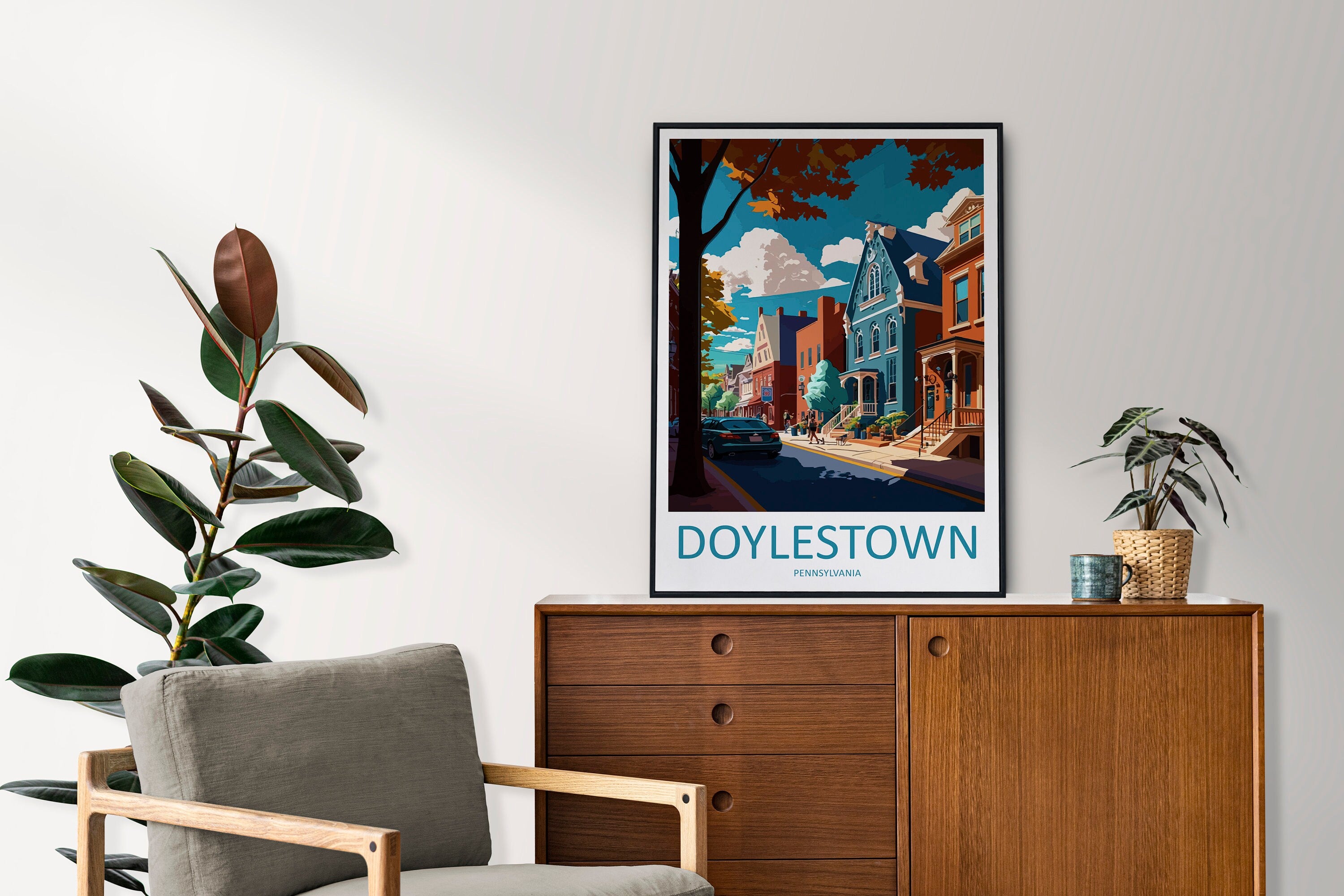 Doylestown Travel Print Wall Art Doylestown Wall Hanging Home Décor Doylestown Gift Art Lovers Pennsylvania Art Lover Travel Art