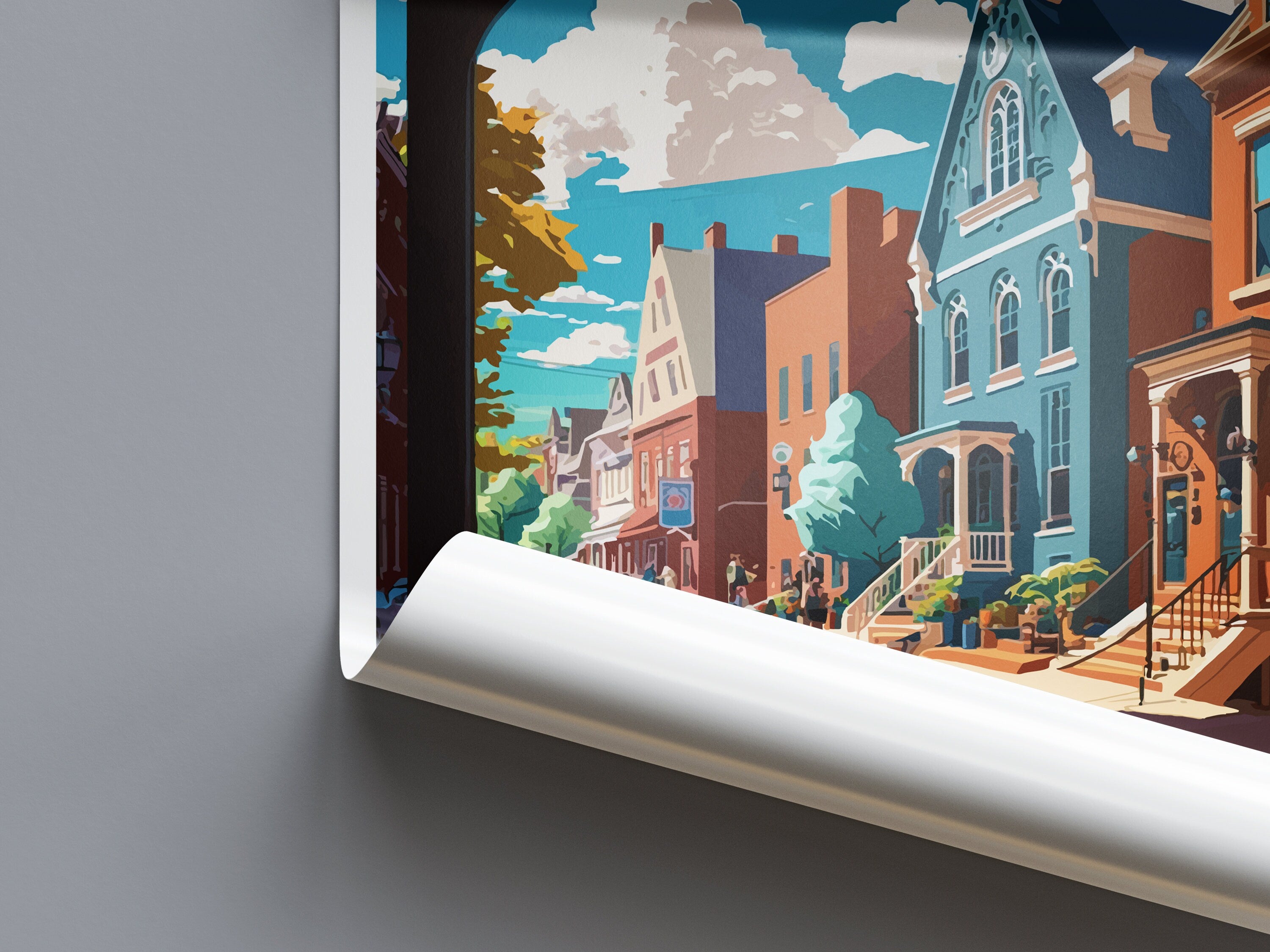 Doylestown Travel Print Wall Art Doylestown Wall Hanging Home Décor Doylestown Gift Art Lovers Pennsylvania Art Lover Travel Art