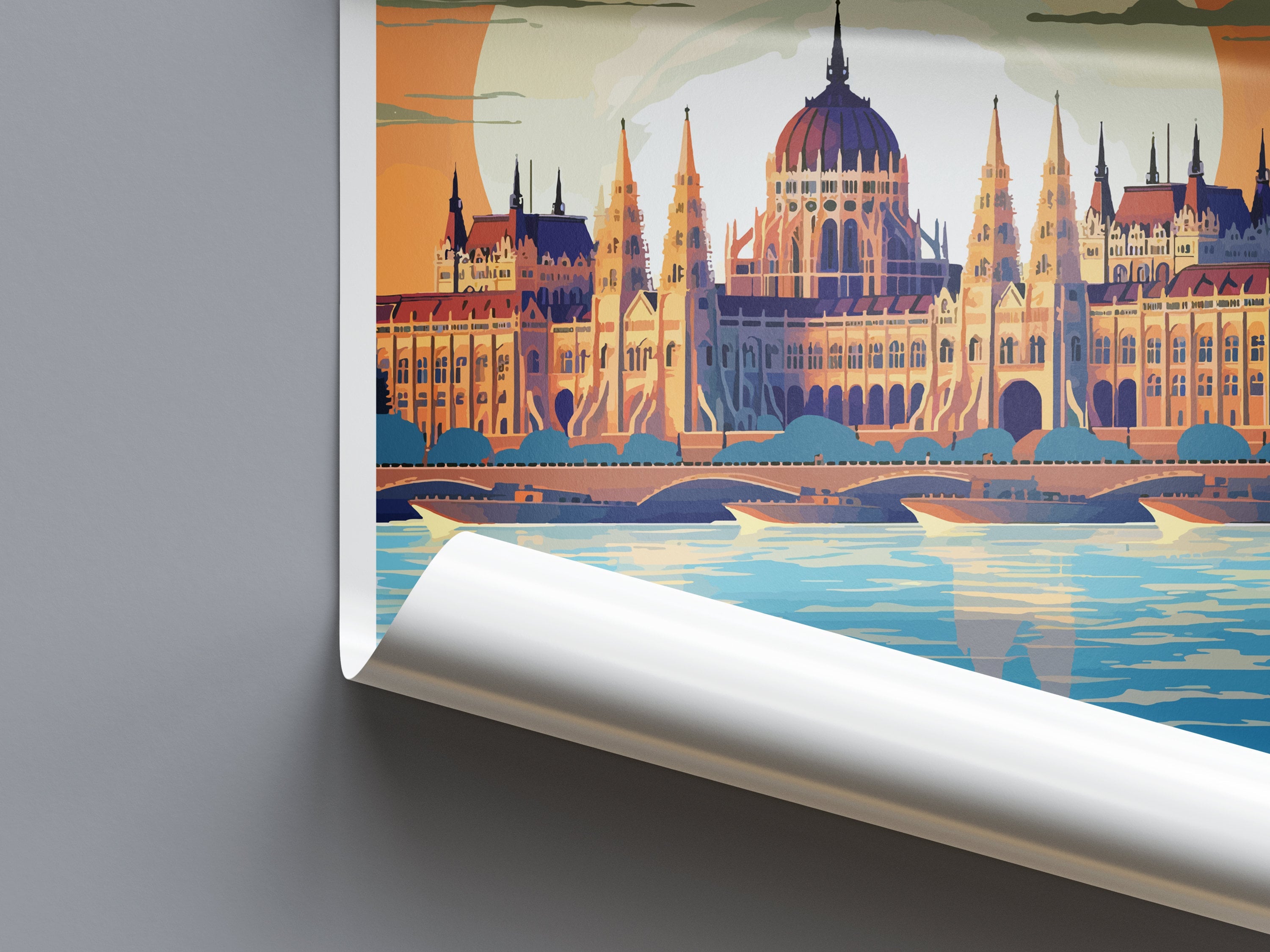 Budapest Travel Print Wall Art Budapest Wall Hanging Home Décor Budapest Gift Art Lovers Hungary Art Lover Gift Budapest Wall Décor
