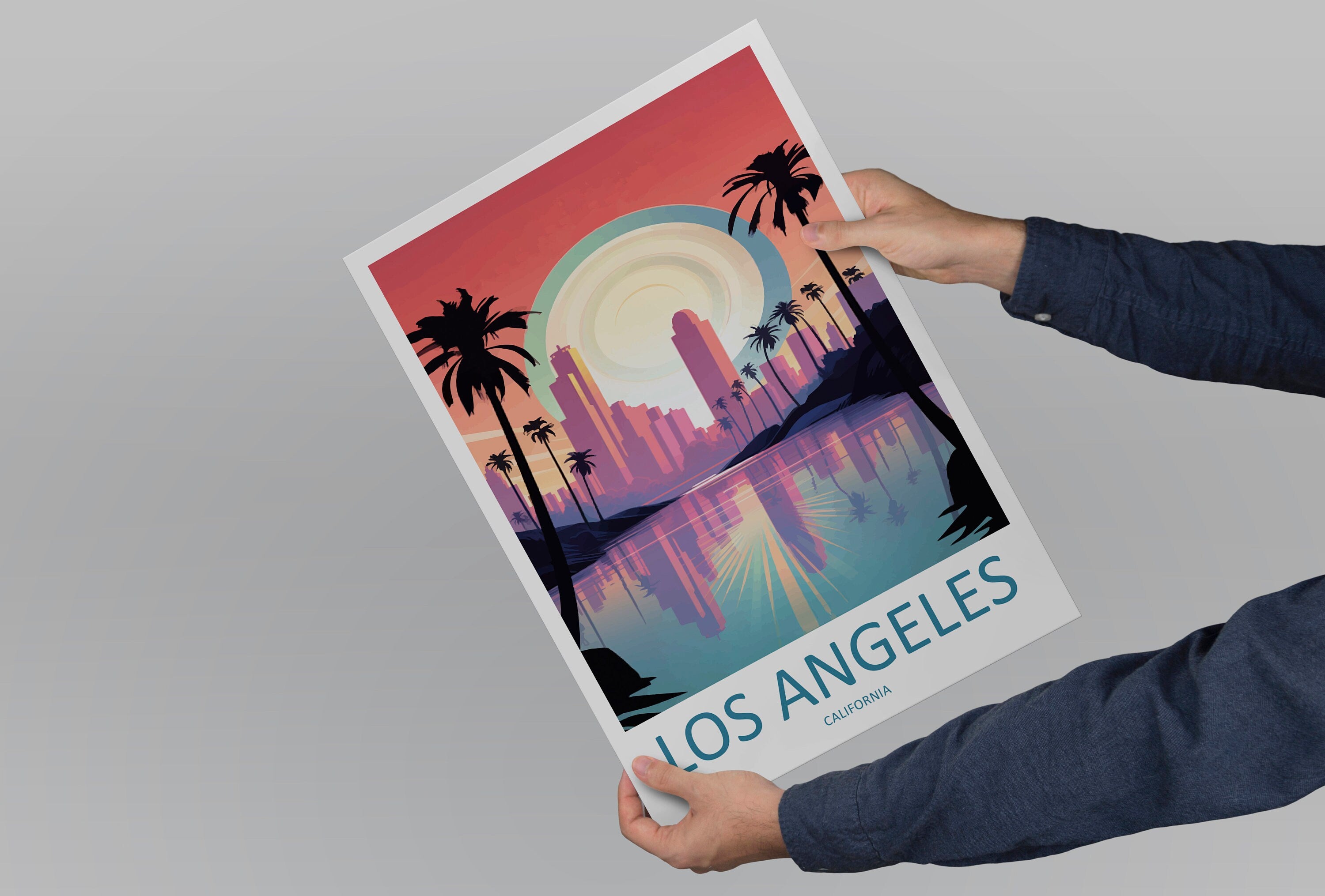 Los Angeles Travel Print Wall Art Los Angeles Wall Hanging Home Décor Los Angeles Gift Art Lovers California Art Lover Gift Los Angeles Deco