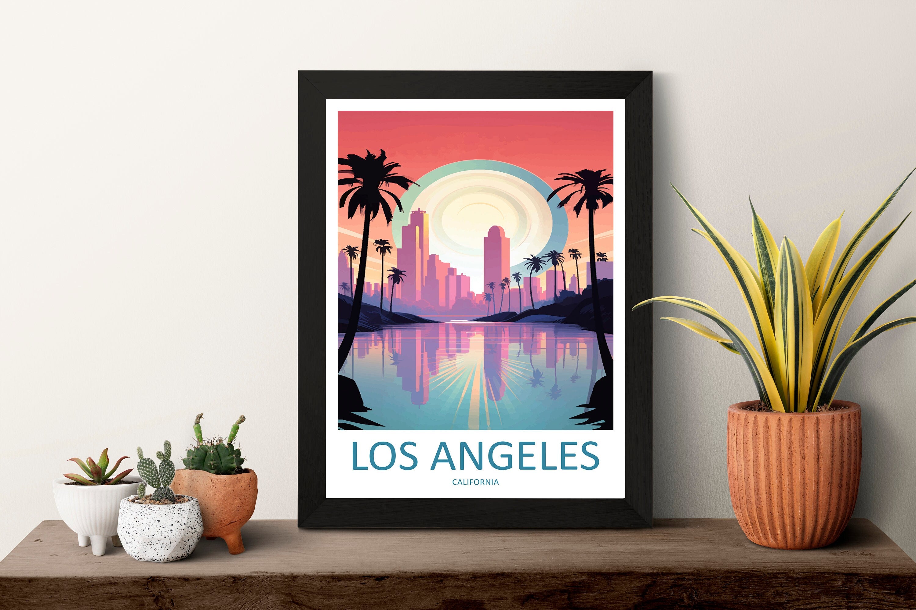 Los Angeles Travel Print Wall Art Los Angeles Wall Hanging Home Décor Los Angeles Gift Art Lovers California Art Lover Gift Los Angeles Deco