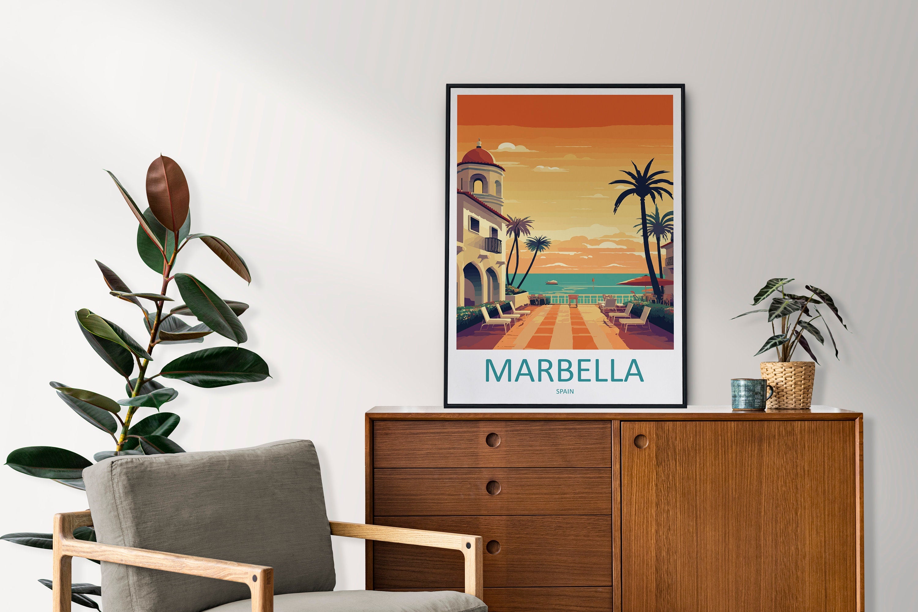 Marbella Travel Print Wall Art Marbella Wall Hanging Home Décor Marbella Gift Art Lovers Spain Art Lover Gift Marbella Wall Décor Spain Deco