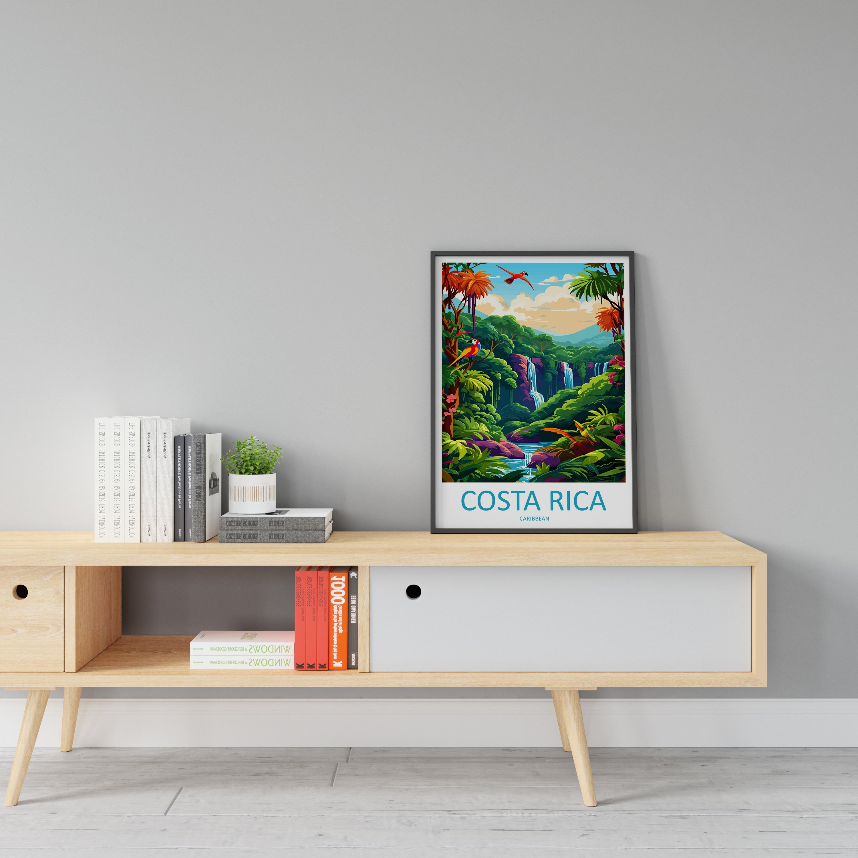 Costa Rica Travel Print Wall Art Costa Rica Wall Hanging Home Décor Costa Rica Gift Art Lovers Wall Art Caribbean Travel Print