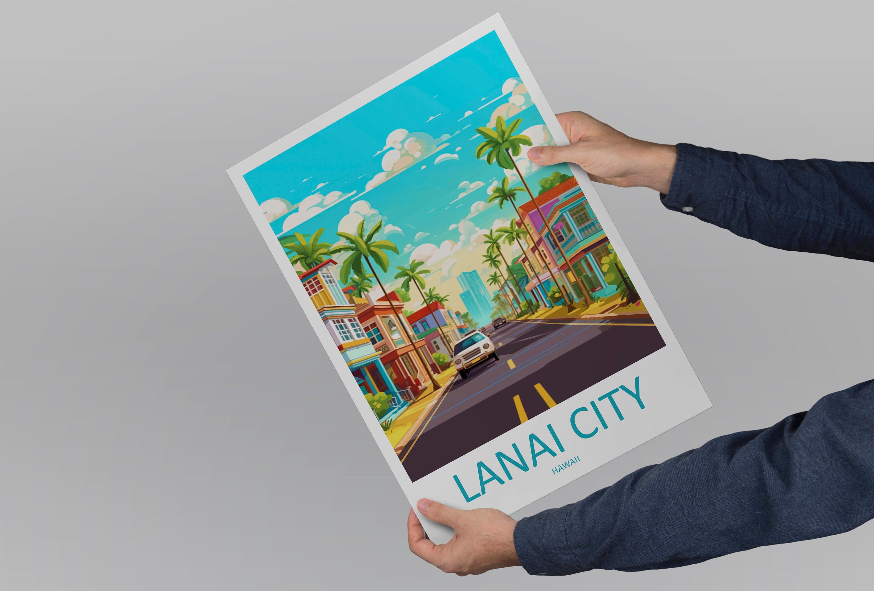 Lanai City Travel Print Wall Art Lanai City Wall Hanging Home Décor Lanai City Gift Art Lovers Hawaii Art Lover Gift Print Artwork