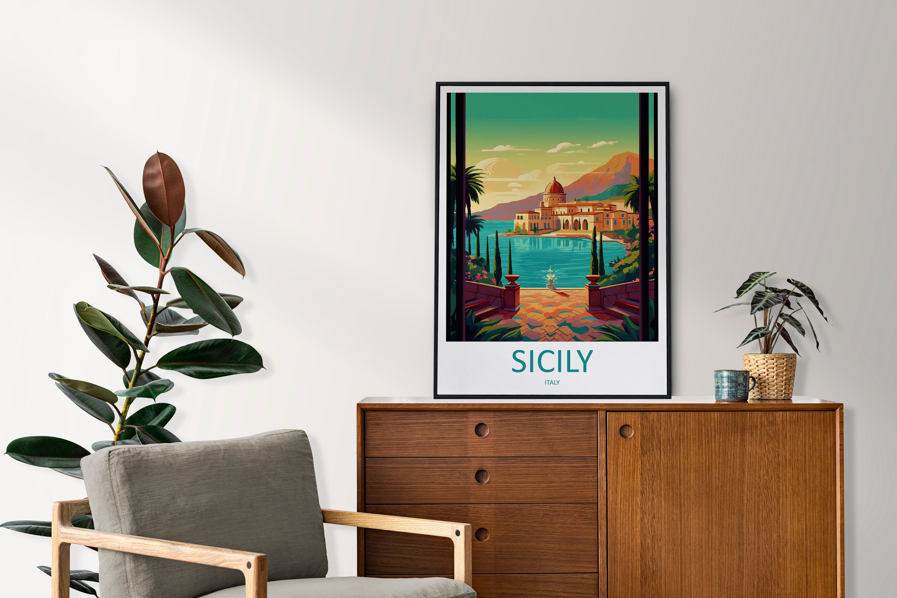 Sicily Travel Print Wall Art Sicily Italy Wall Hanging Home Decoration Sicily Gift Art Lovers Wall Art Print Sicily Italy Art Sicily Poster