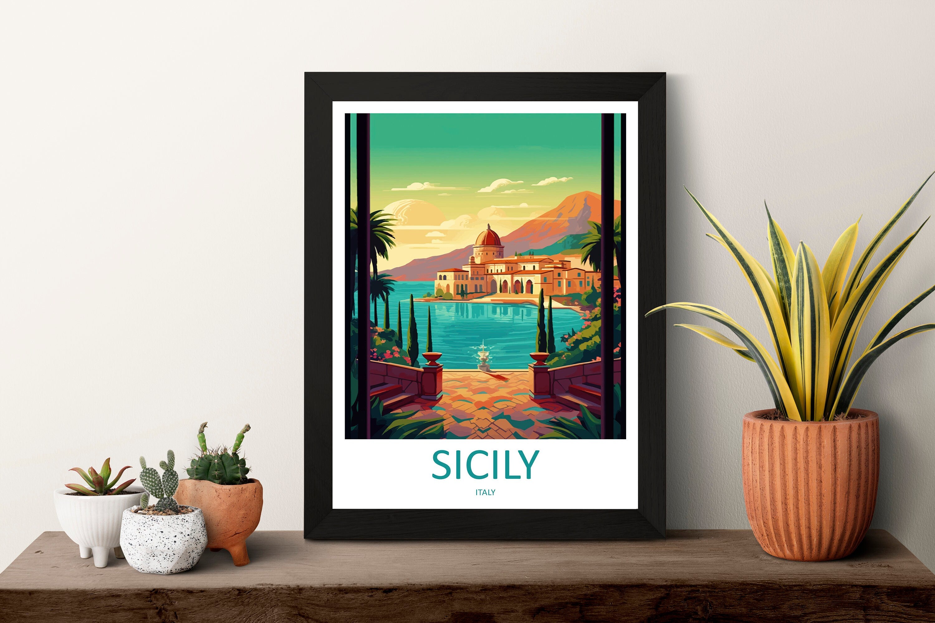 Sicily Travel Print Wall Art Sicily Italy Wall Hanging Home Decoration Sicily Gift Art Lovers Wall Art Print Sicily Italy Art Sicily Poster