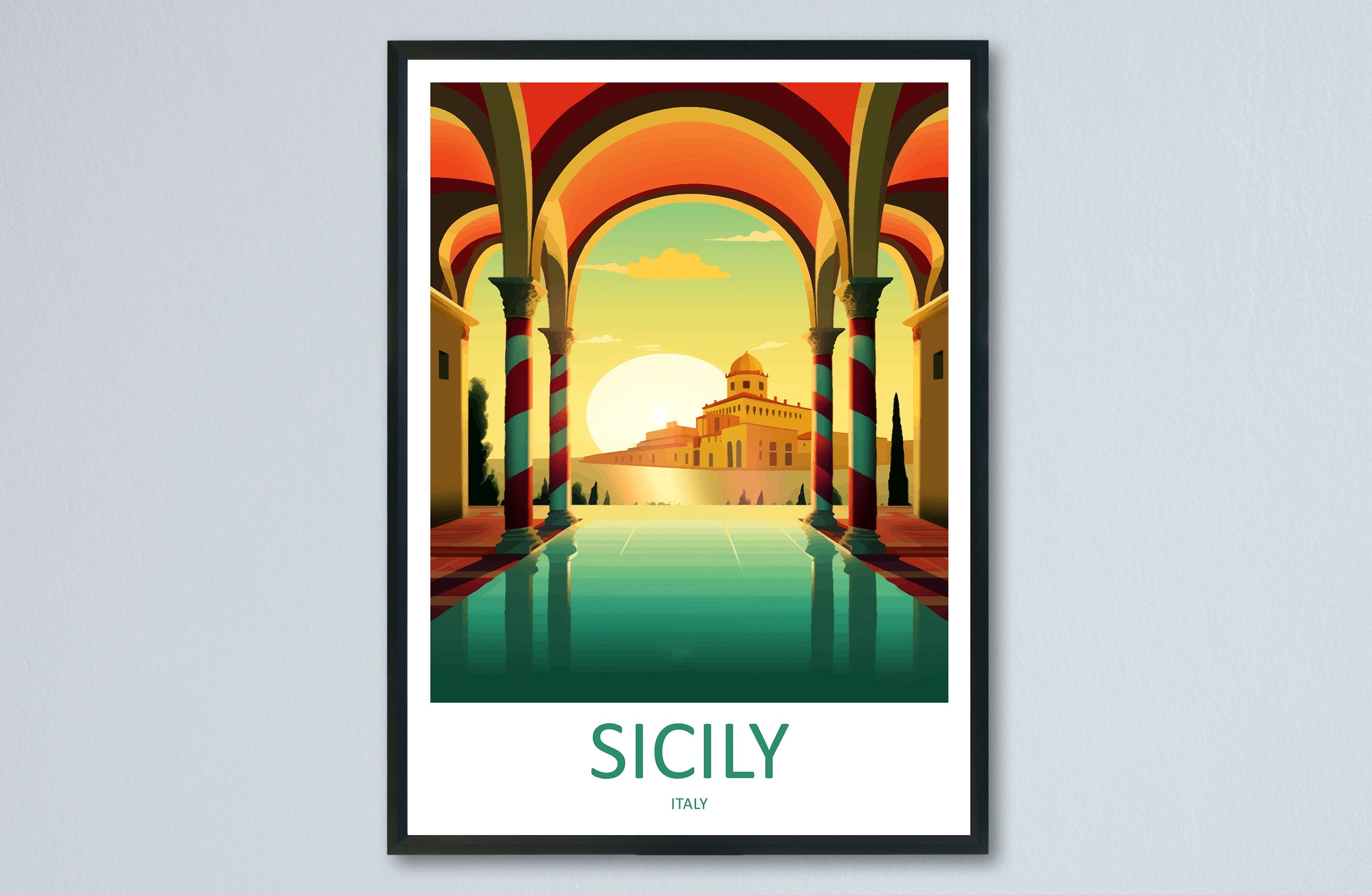 Sicily Travel Print Wall Art Sicily Italy Wall Hanging Home Decoration Sicily Gift Art Lovers Wall Art Print Sicily Italy Art Sicily Poster