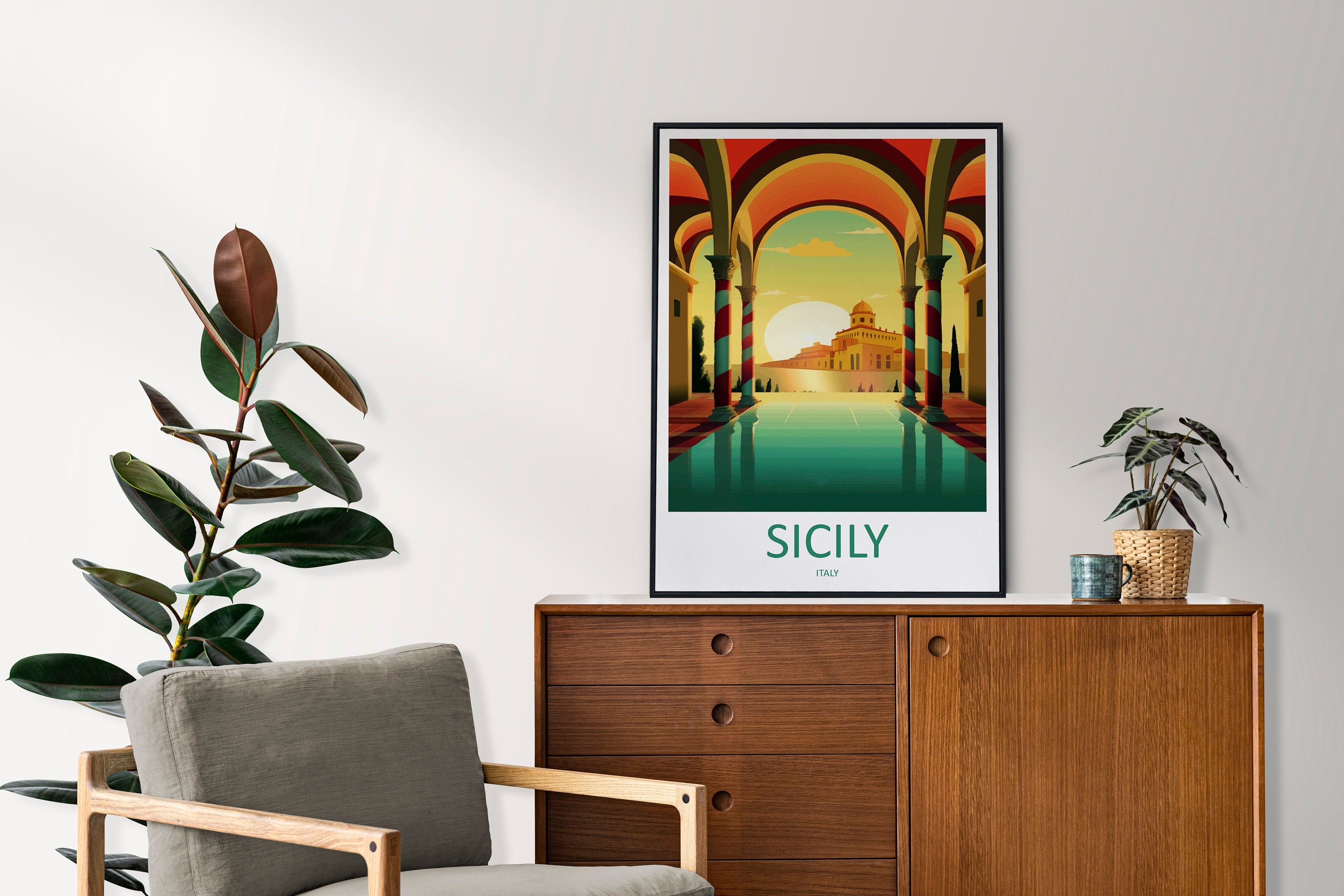 Sicily Travel Print Wall Art Sicily Italy Wall Hanging Home Decoration Sicily Gift Art Lovers Wall Art Print Sicily Italy Art Sicily Poster