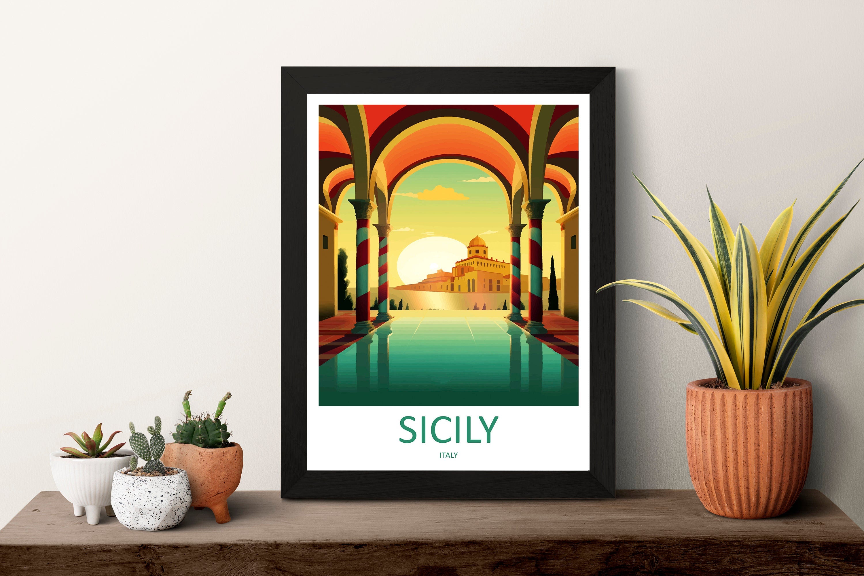 Sicily Travel Print Wall Art Sicily Italy Wall Hanging Home Decoration Sicily Gift Art Lovers Wall Art Print Sicily Italy Art Sicily Poster