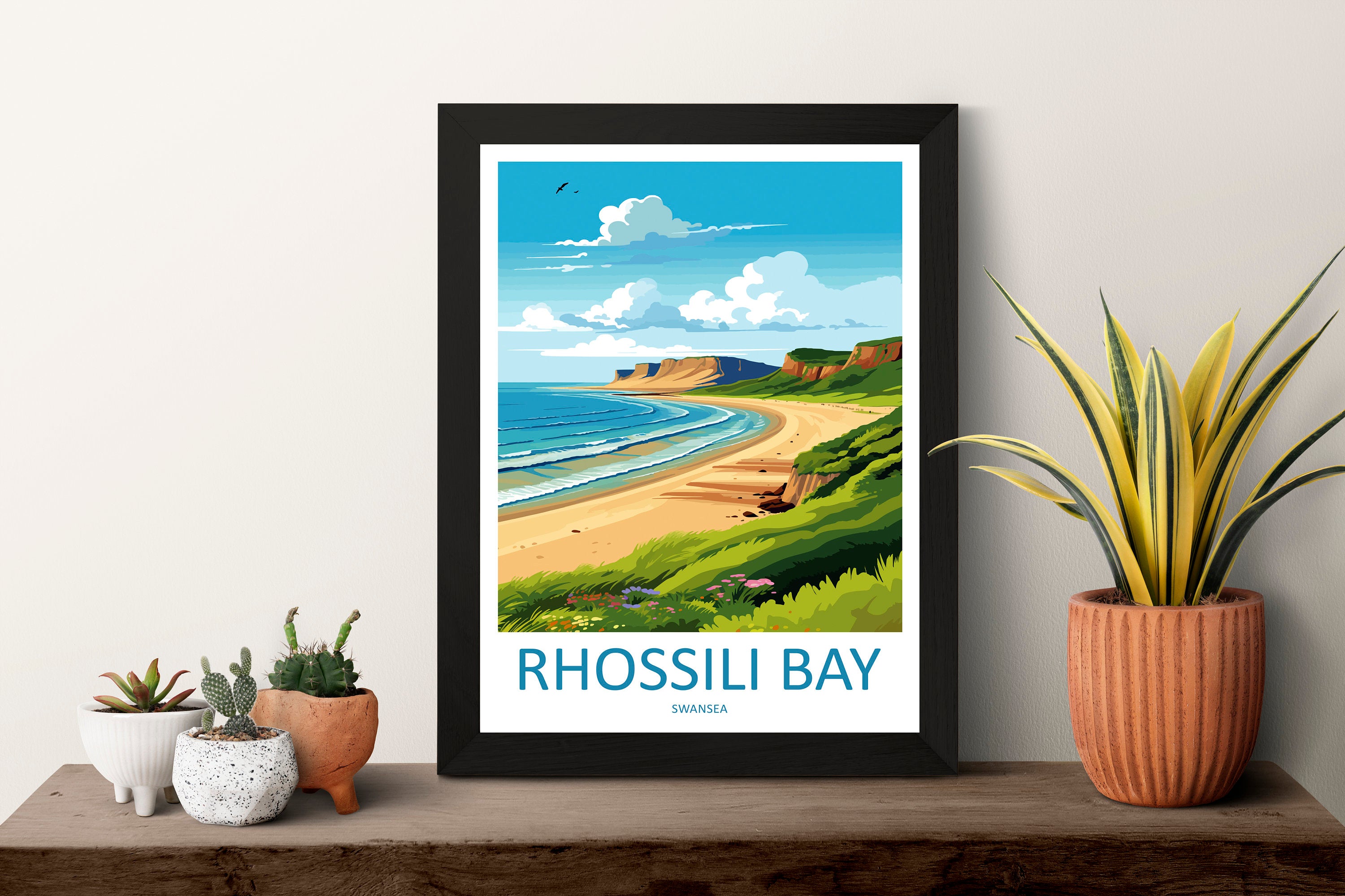 Rhossili Bay Travel Print Wall Art Rhossili Bay Wall Hanging Home Décor Rhossili Bay Gift Art Lover Gift Print Swansea Travel Print