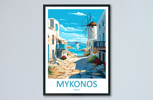 Mykonos Travel Print Wall Art Mykonos Greece Wall Hanging Home Decoration Mykonos Gift Art Lovers Wall Art Print Mykonos Greece Wall Poster