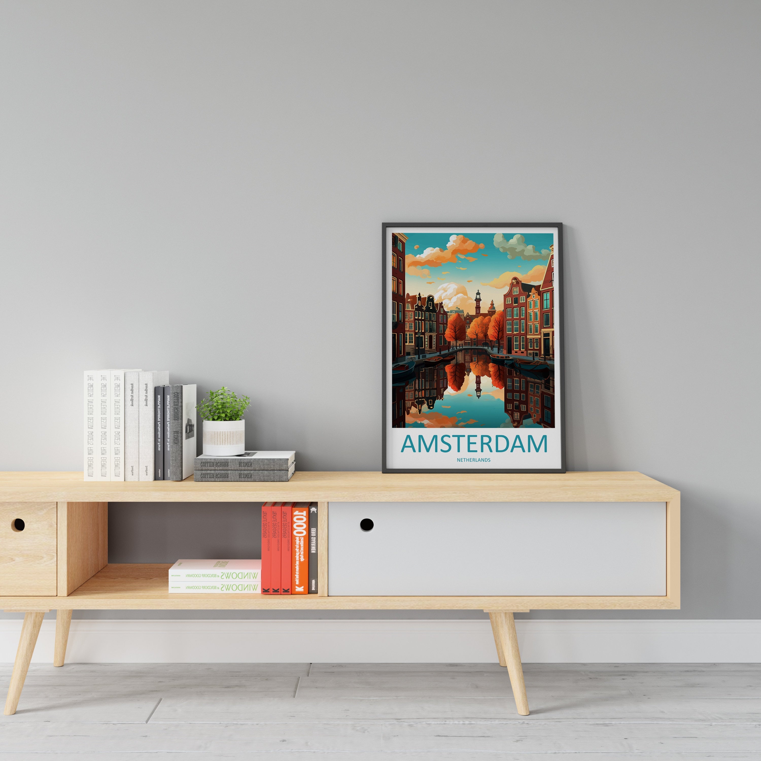 Amsterdam Travel Print Wall Art Amsterdam Wall Hanging Home Décor Amsterdam Gift Art Lovers Netherlands Art Lover Gift Amsterdam Decor