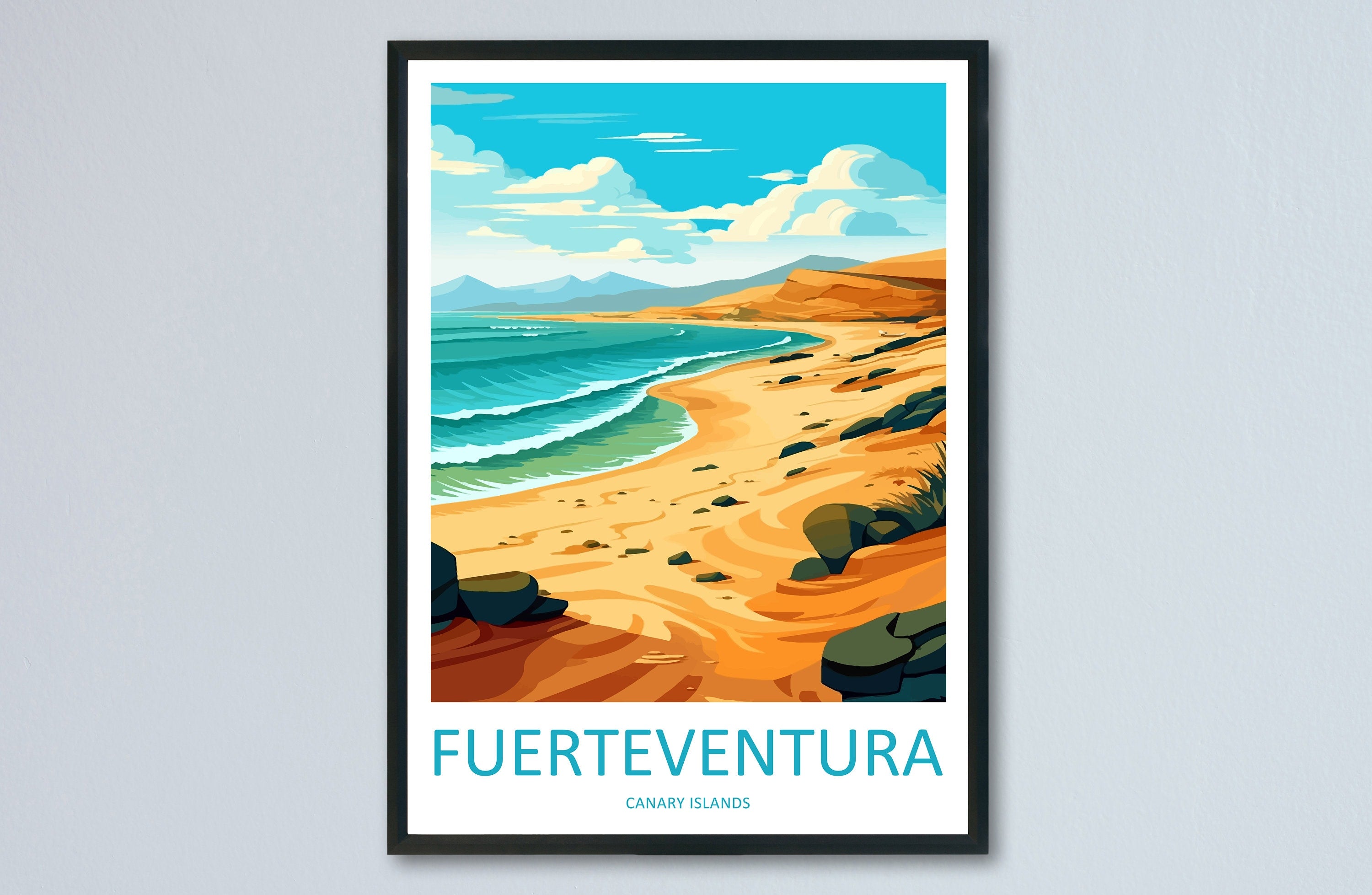 Fuerteventura Travel Print Wall Art Fuerteventura Wall Hanging Home Décor Fuerteventura Gift Art Lovers Spain Art Lover Gift Fuerteventura