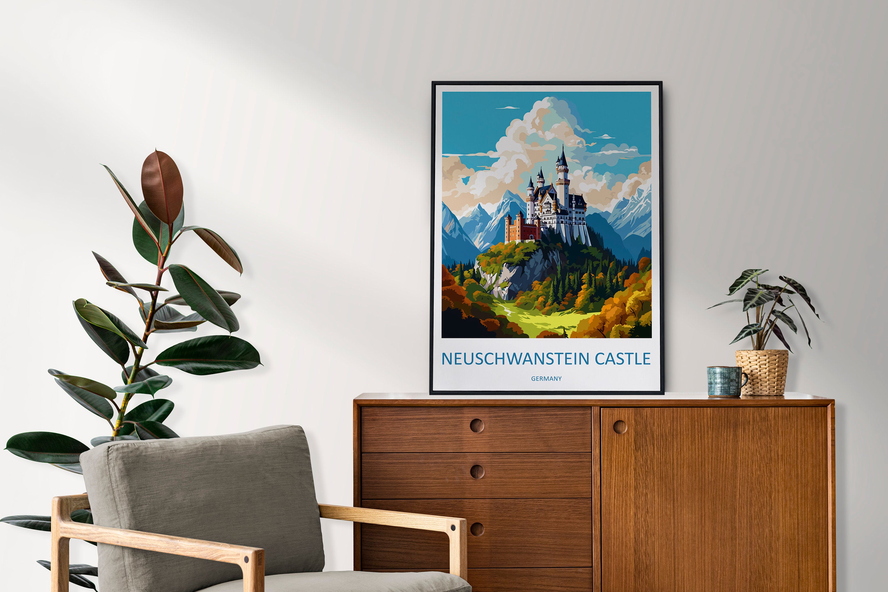 Neuschwanstein Castle Print Neuschwanstein Castle Home Decor Landscape Art Print Neuschwanstein Wall Art Germany Enthusiast Gift Wall Art