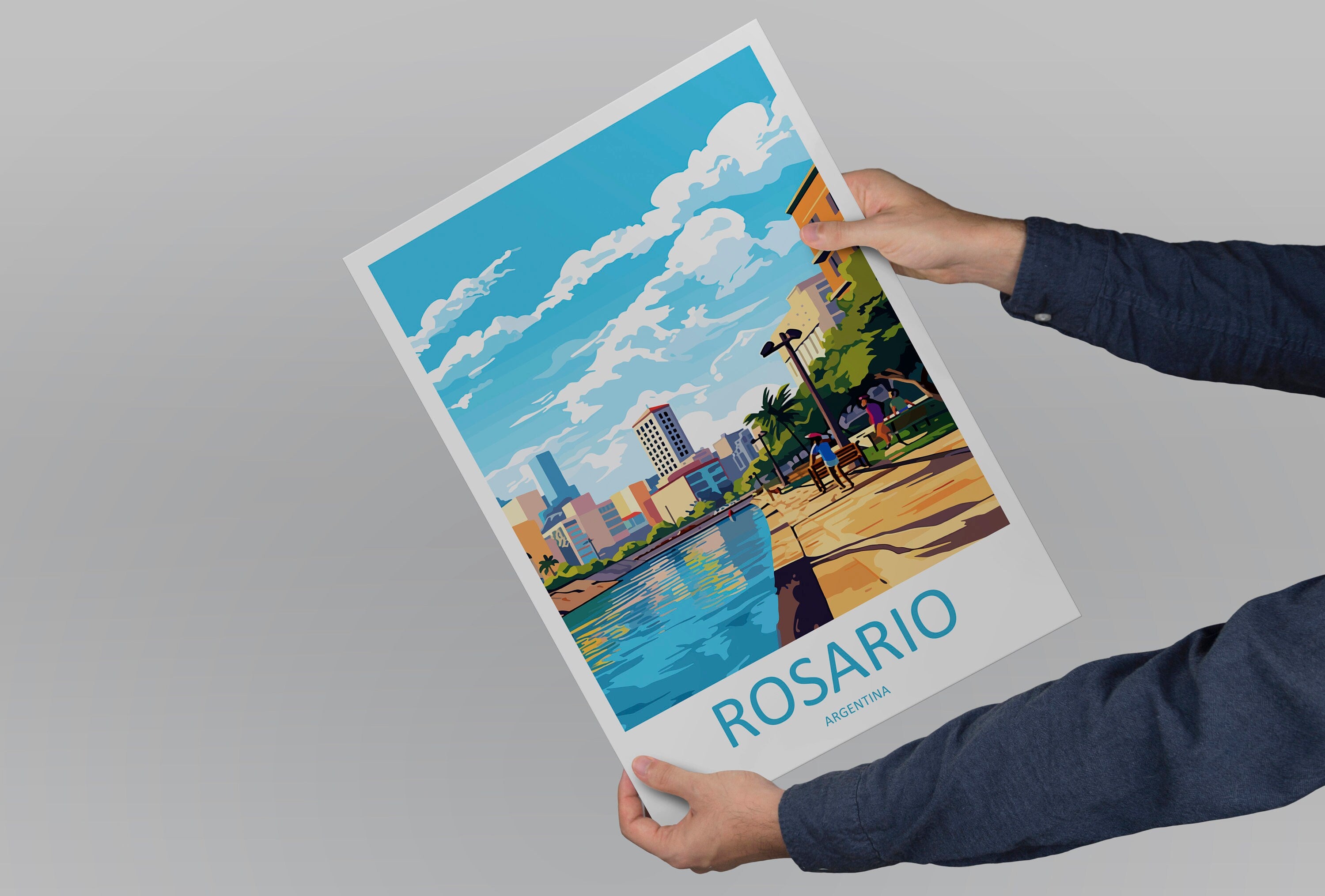 Rosario Travel Print Wall Art Rosario Wall Hanging Home Décor Rosario Gift Art Lovers Argentina Art Lover Gift Rosario Argentina Wall Art