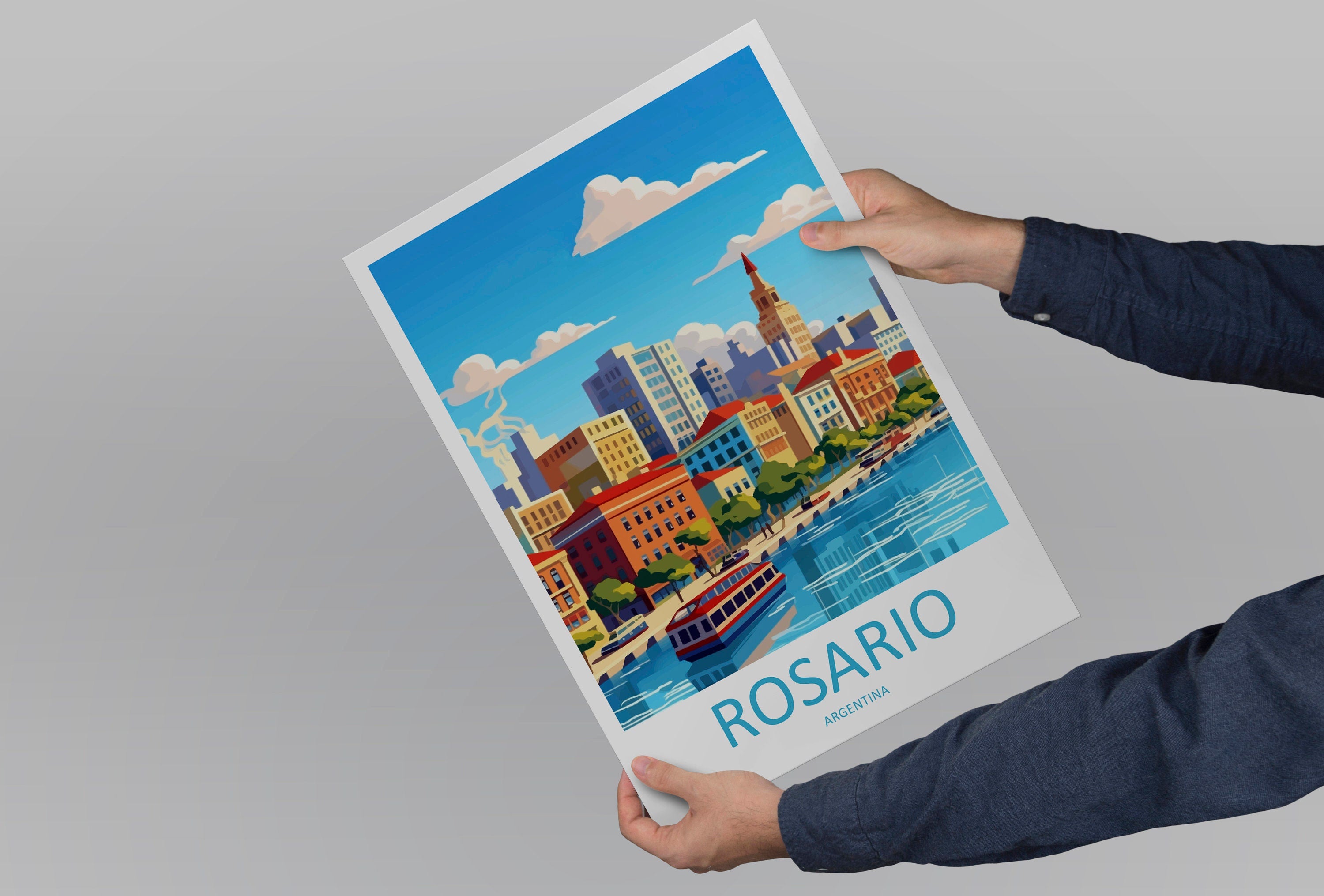 Rosario Travel Print Wall Art Rosario Wall Hanging Home Décor Rosario Gift Art Lovers Argentina Art Lover Gift Rosario Argentina Wall Art