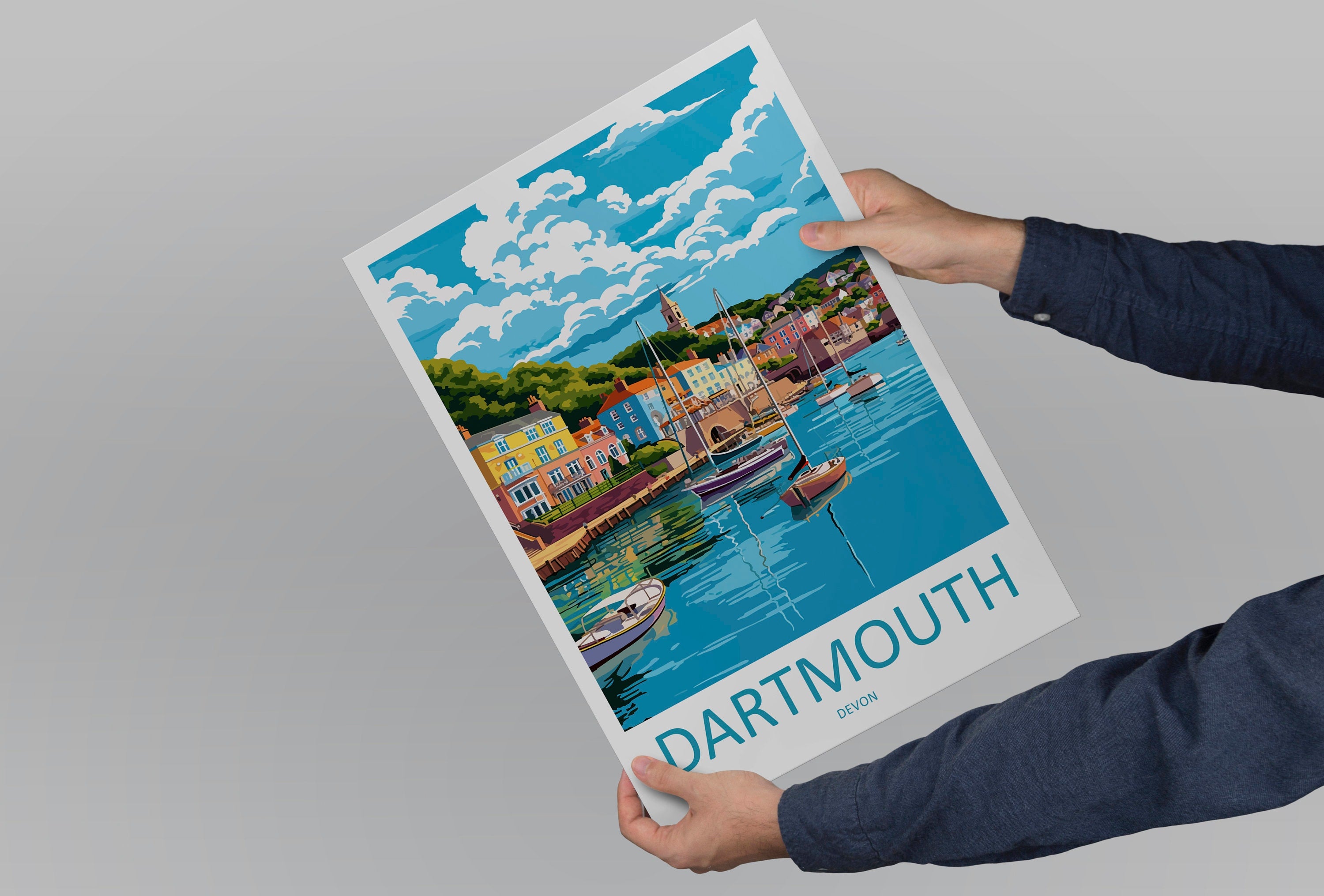 Dartmouth Travel Print Wall Art Dartmouth Wall Hanging Home Décor Dartmouth Gift Art Lovers England Art Lover Gift Dartmouth Art Poster