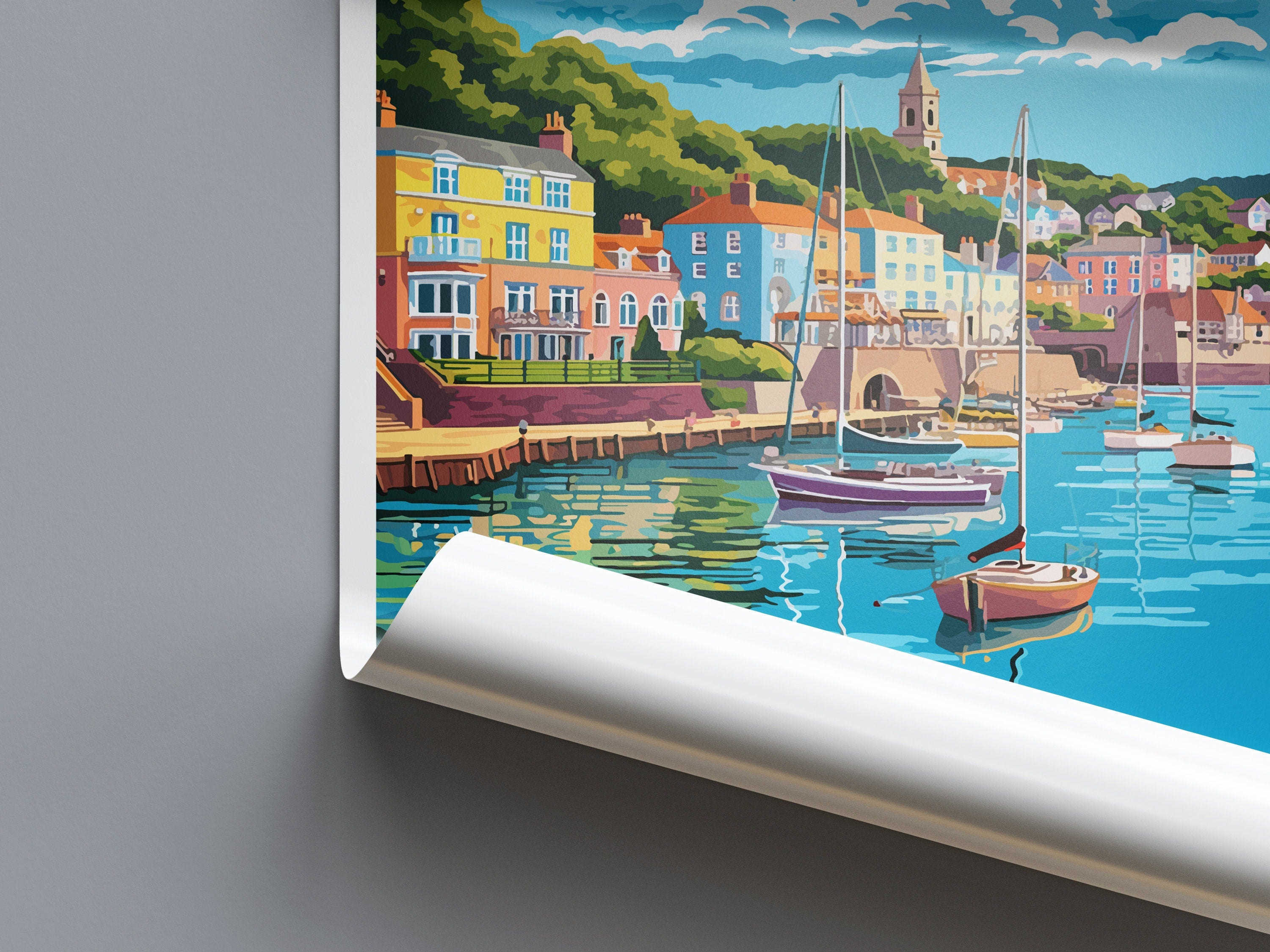 Dartmouth Travel Print Wall Art Dartmouth Wall Hanging Home Décor Dartmouth Gift Art Lovers England Art Lover Gift Dartmouth Art Poster