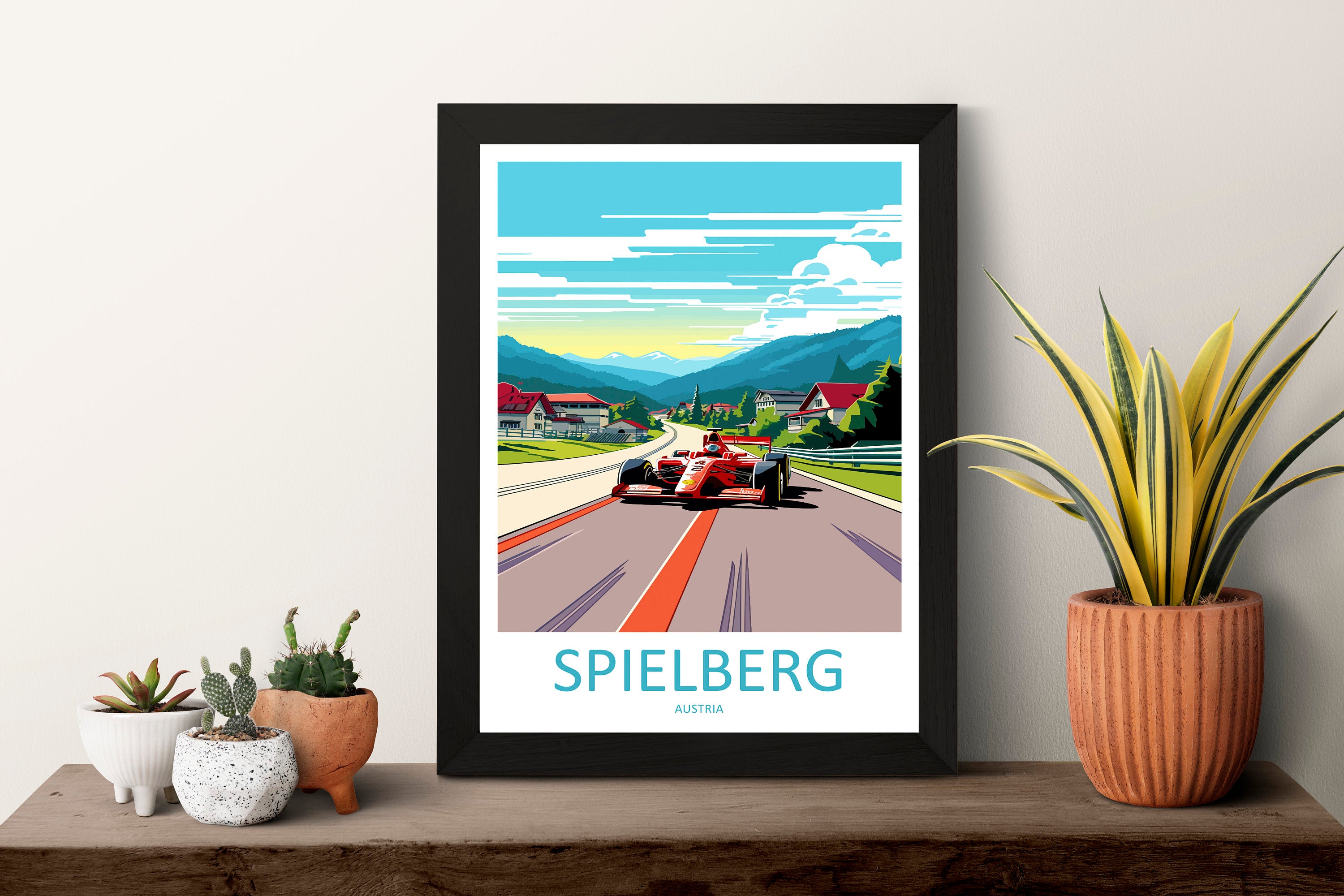 Spielberg Travel Print Wall Decor Spielberg Circuit Poster Motorsport Travel Print Art Print Racing Illustration Austria Race car Travel Art
