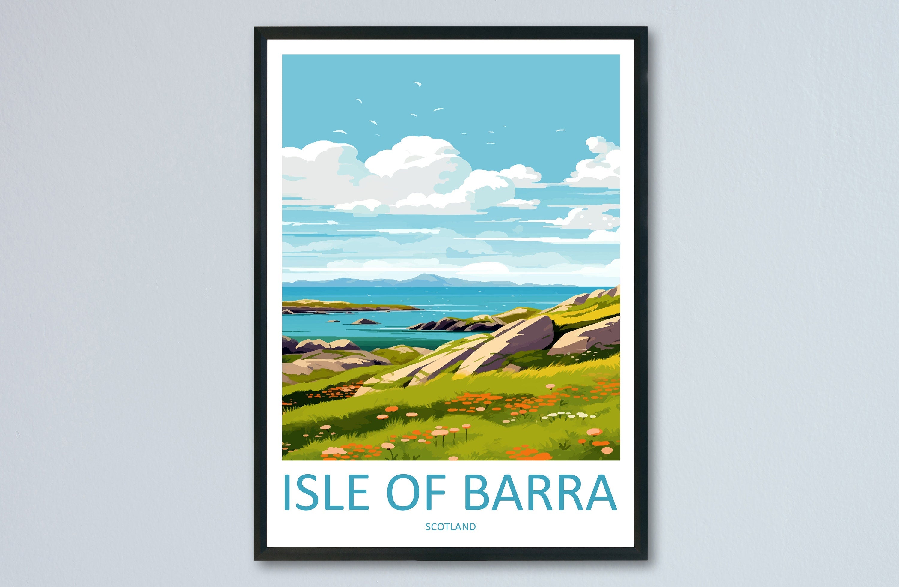 Isle Of Barra Travel Print Wall Art Isle Of Barra Wall Hanging Home Décor Isle Of Barra Gift Art Lovers Scotland Art Lover Gift Isle Poster
