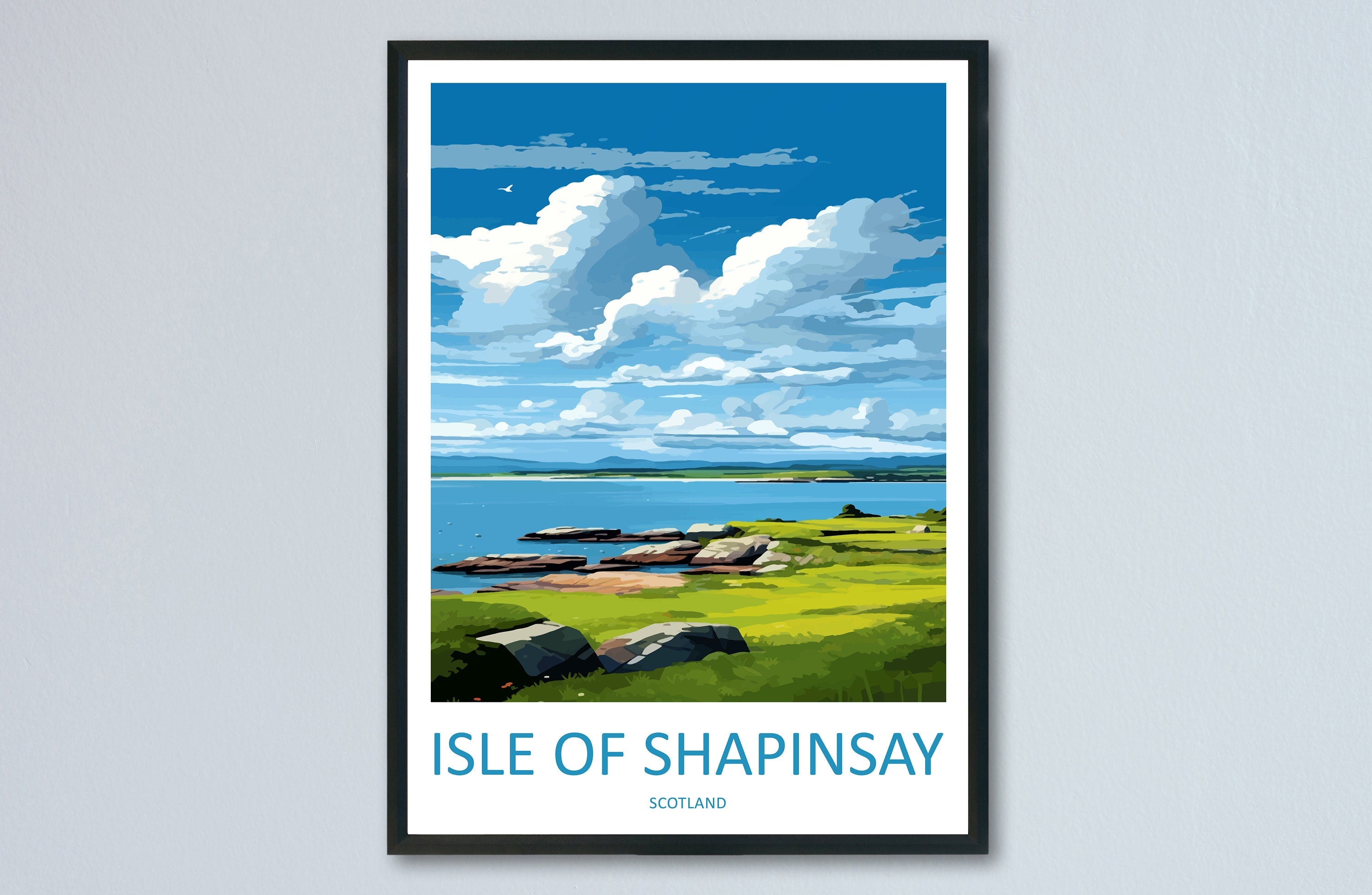 Isle Of Shapinsay Travel Print Wall Art Isle Of Shapinsay Wall Hanging Home Décor Isle Of Shapinsay Gift Art Lovers Scotland Art Lover