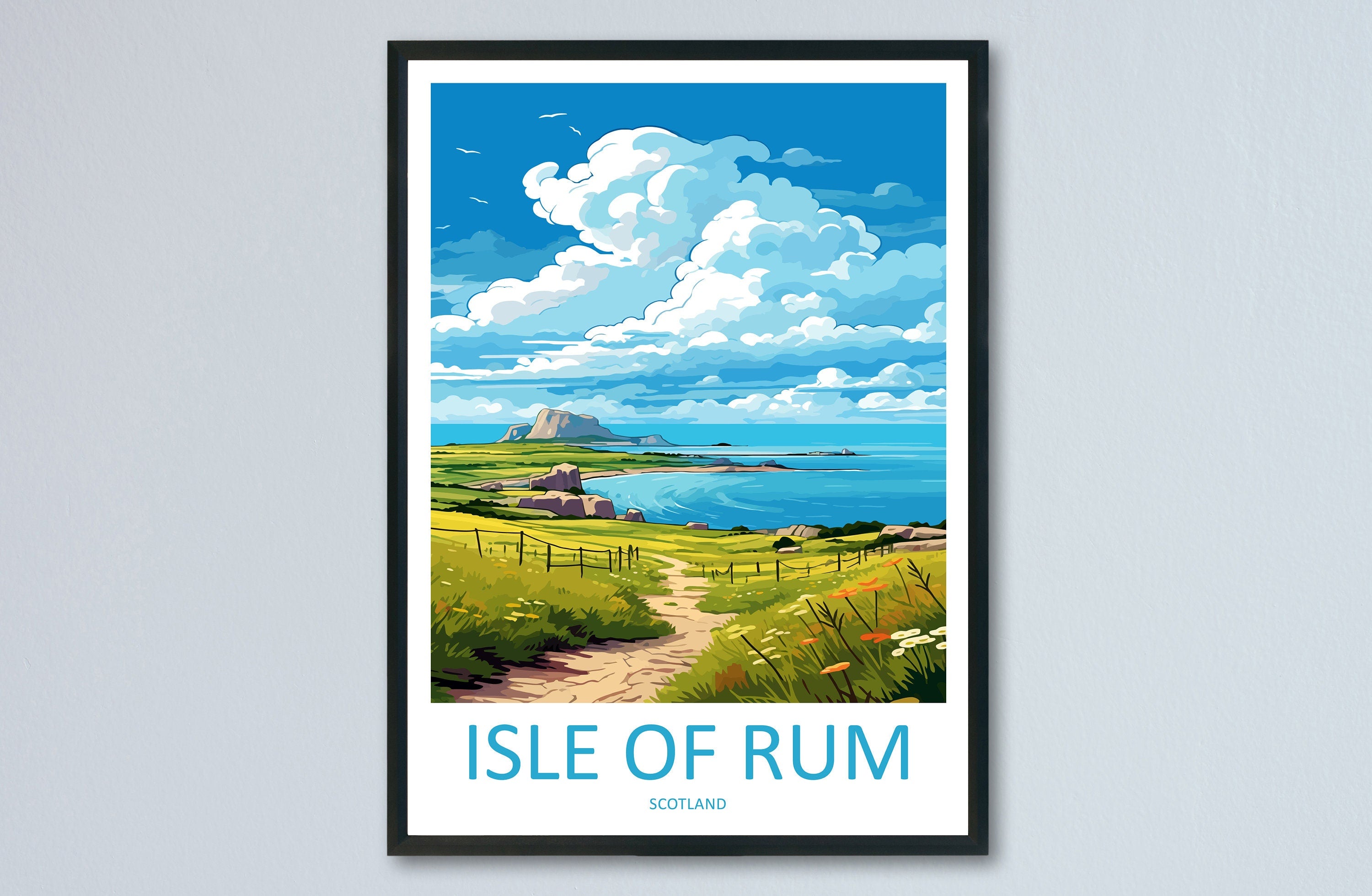 Isle Of Rum Travel Print Wall Art Isle Of Rum Wall Hanging Home Décor Isle Of Rum Gift Art Lovers Scotland Art Lover Travel Gift