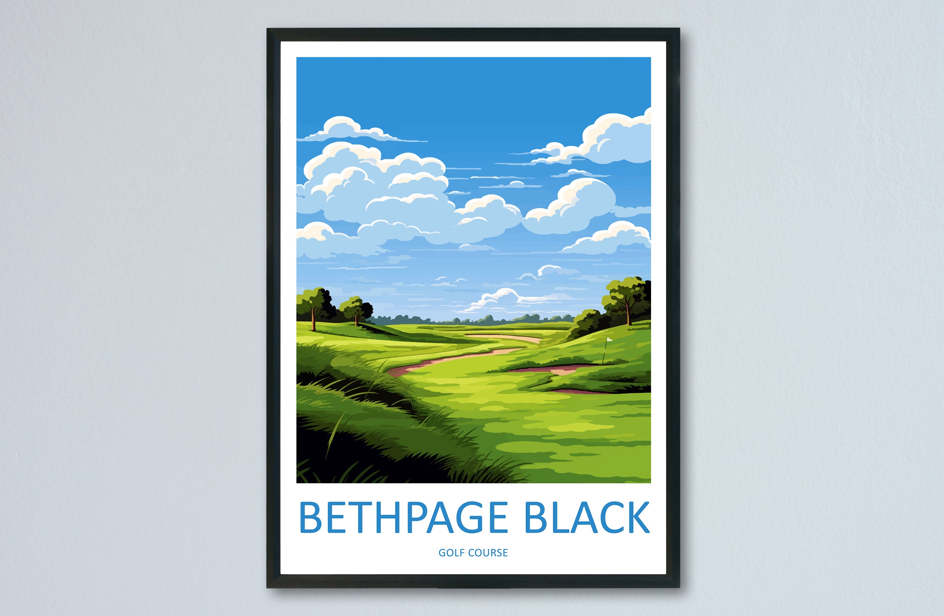 Bethpage Black Golf Course Travel Print Wall Art Bethpage Black Wall Hanging Home Décor Bethpage Black Golf Art Gift Art Lovers Golf Art