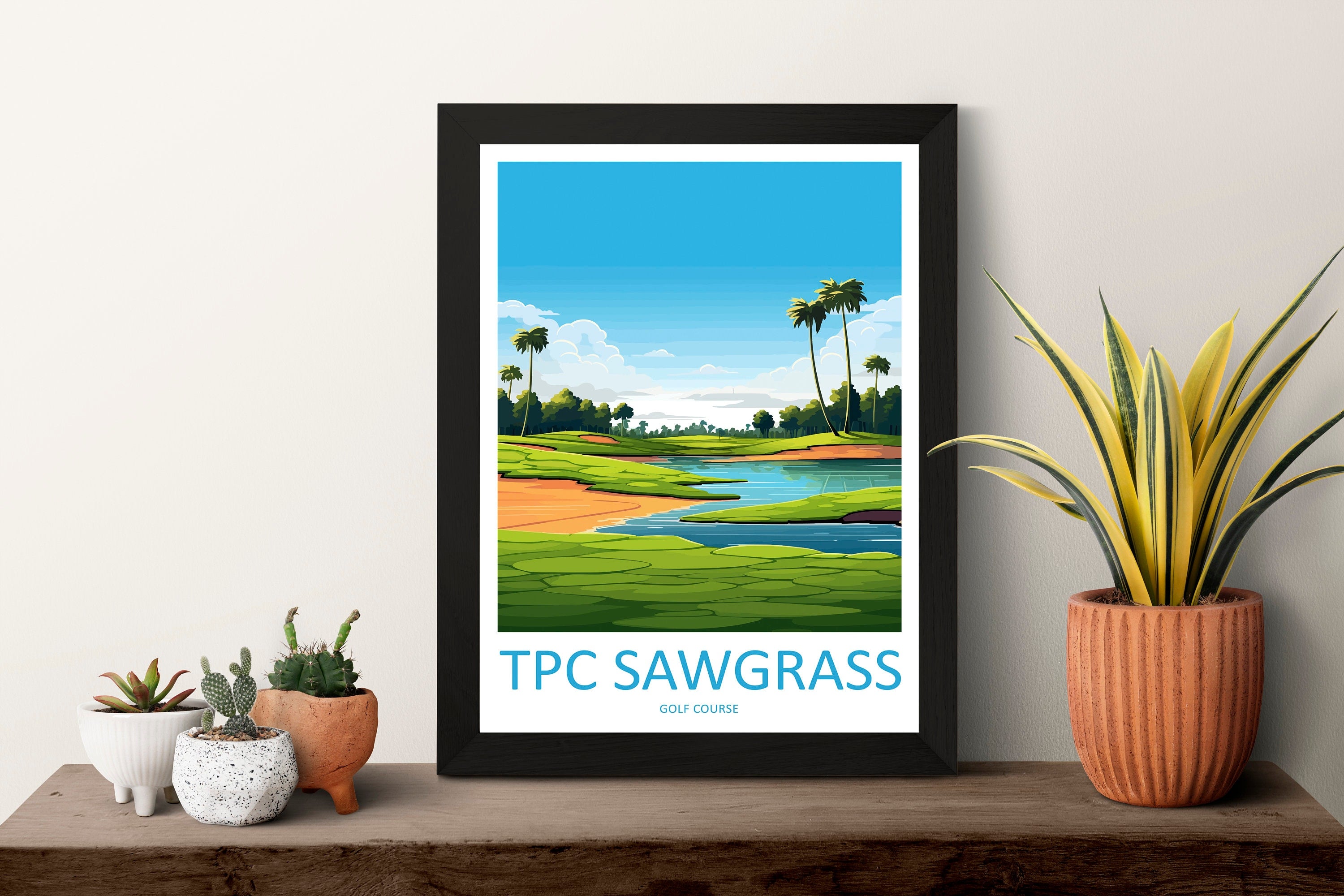 TPC Sawgrass Golf Course Travel Print Wall Art TPC Sawgrass Wall Hanging Home Décor TPC Sawgrass Golf Art Gift Art Lovers Golf Art